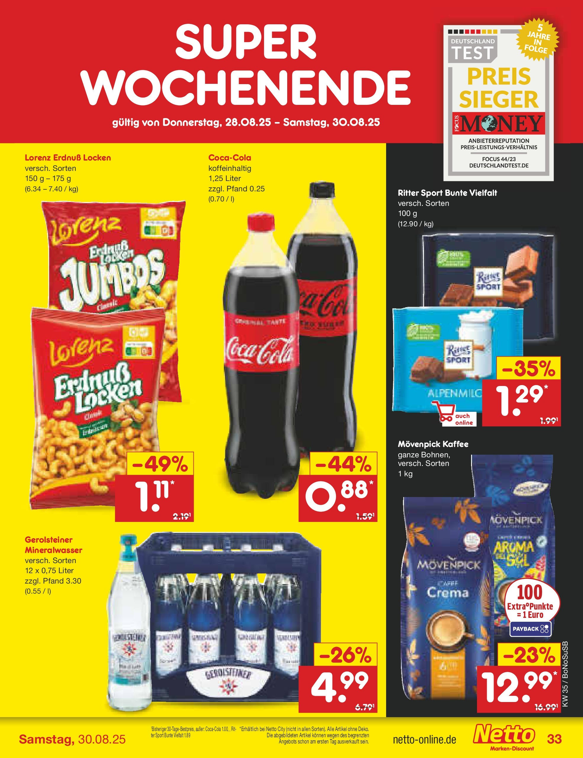 Netto Marken-Discount prospekt Herne (ab 24.08.2025) » Angebote | Seite: 43 | Produkte: Kaffee, Ritter sport, Mineralwasser, Gerolsteiner Netto Marken-Discount prospekt Herne (ab 24.08.2025) » Angebote | Seite: 43 | Produkte: Kaffee, Ritter sport, Mineralwasser, Gerolsteiner