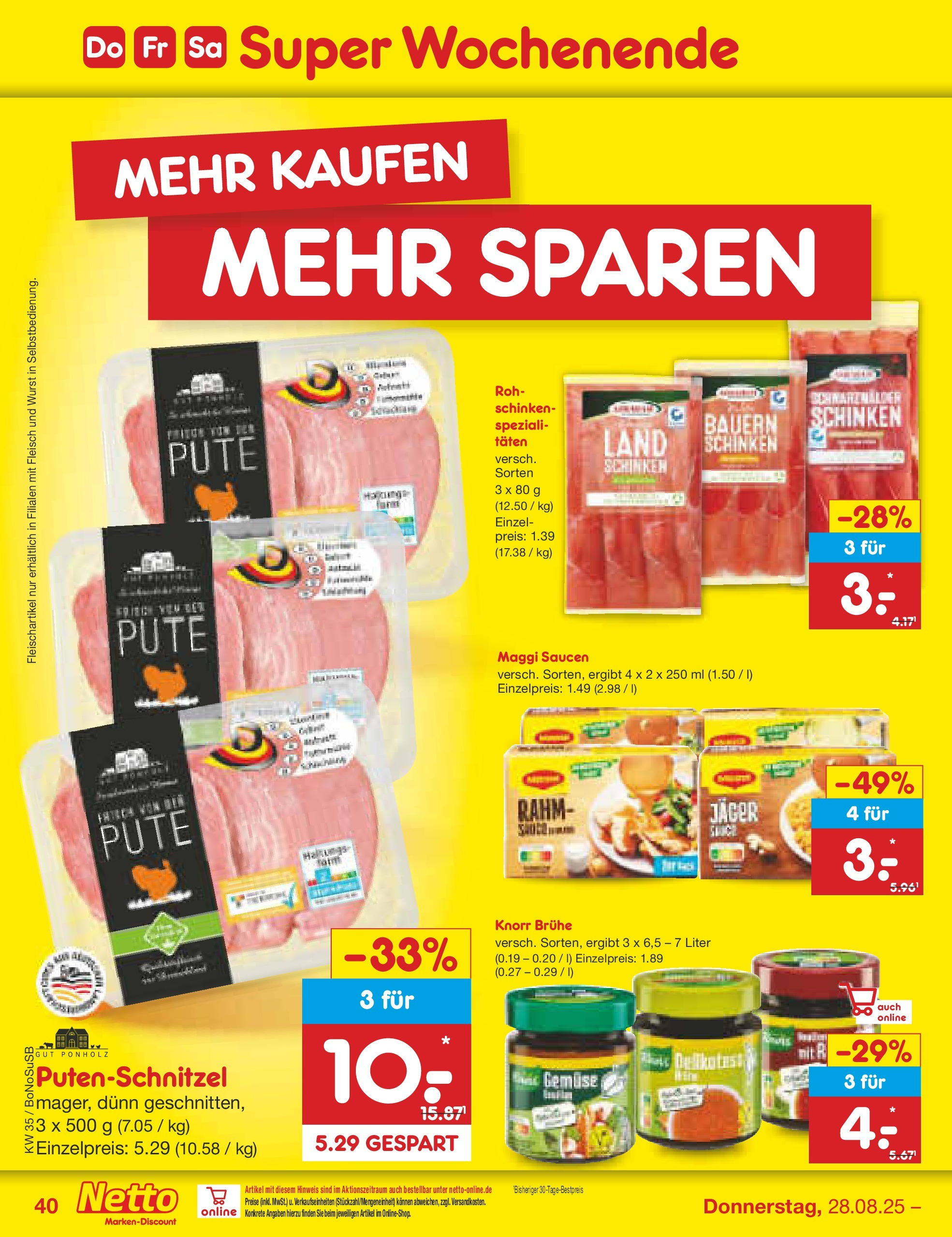 Netto Marken-Discount prospekt Herne (ab 24.08.2025) » Angebote | Seite: 52 | Produkte: Pute, Knorr, Gemüse, Fleisch Netto Marken-Discount prospekt Herne (ab 24.08.2025) » Angebote | Seite: 52 | Produkte: Pute, Knorr, Gemüse, Fleisch