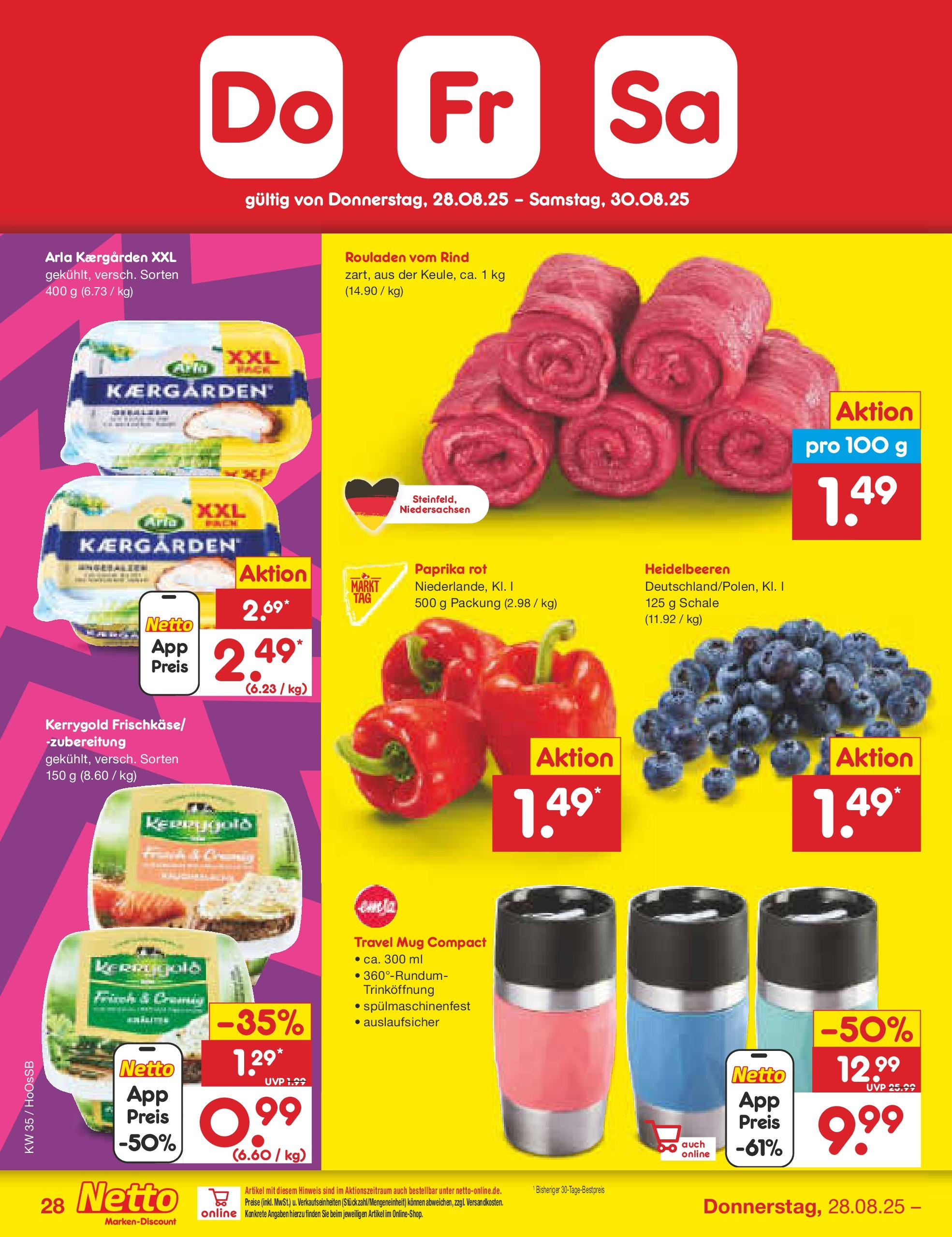 Netto Marken-Discount prospekt Wolfenbüttel	 (ab 24.08.2025) » Angebote | Seite: 44 | Produkte: Paprika rot, Heidelbeeren, Paprika