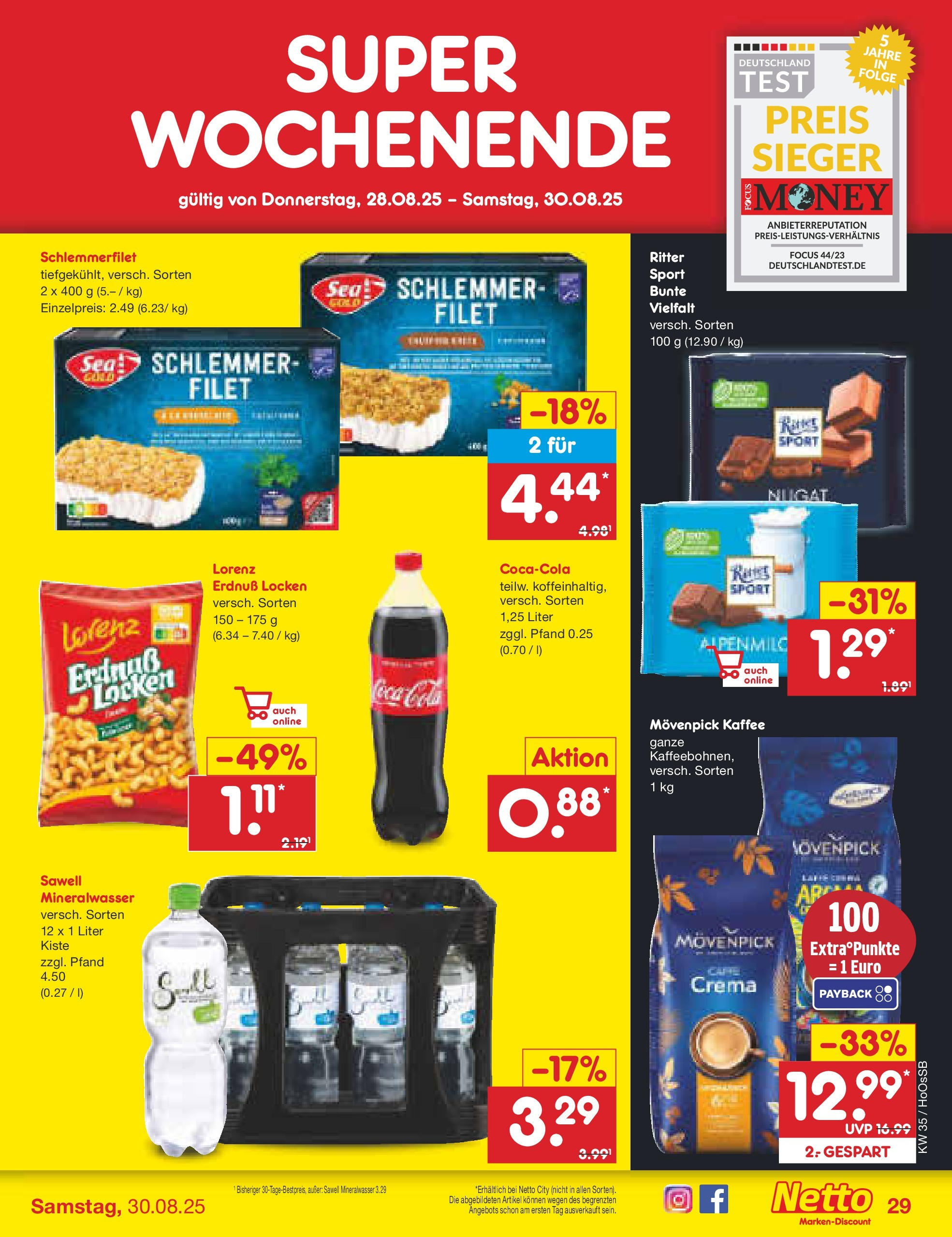 Netto Marken-Discount prospekt Wolfenbüttel	 (ab 24.08.2025) » Angebote | Seite: 45 | Produkte: Coca cola, Kaffee, Mineralwasser, Movenpick kaffee