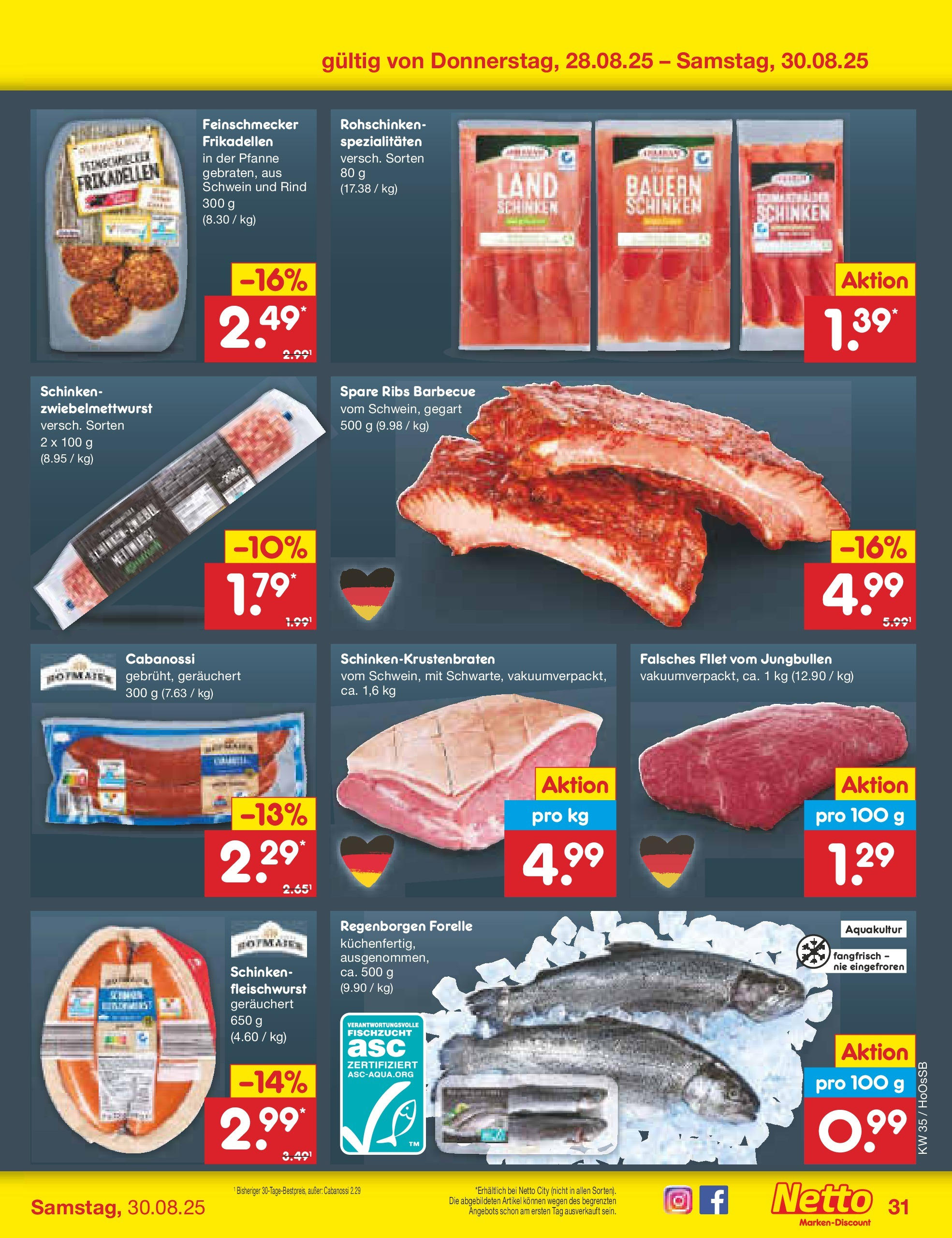 Netto Marken-Discount prospekt Wolfenbüttel	 (ab 24.08.2025) » Angebote | Seite: 47 | Produkte: Spare ribs, Schinken