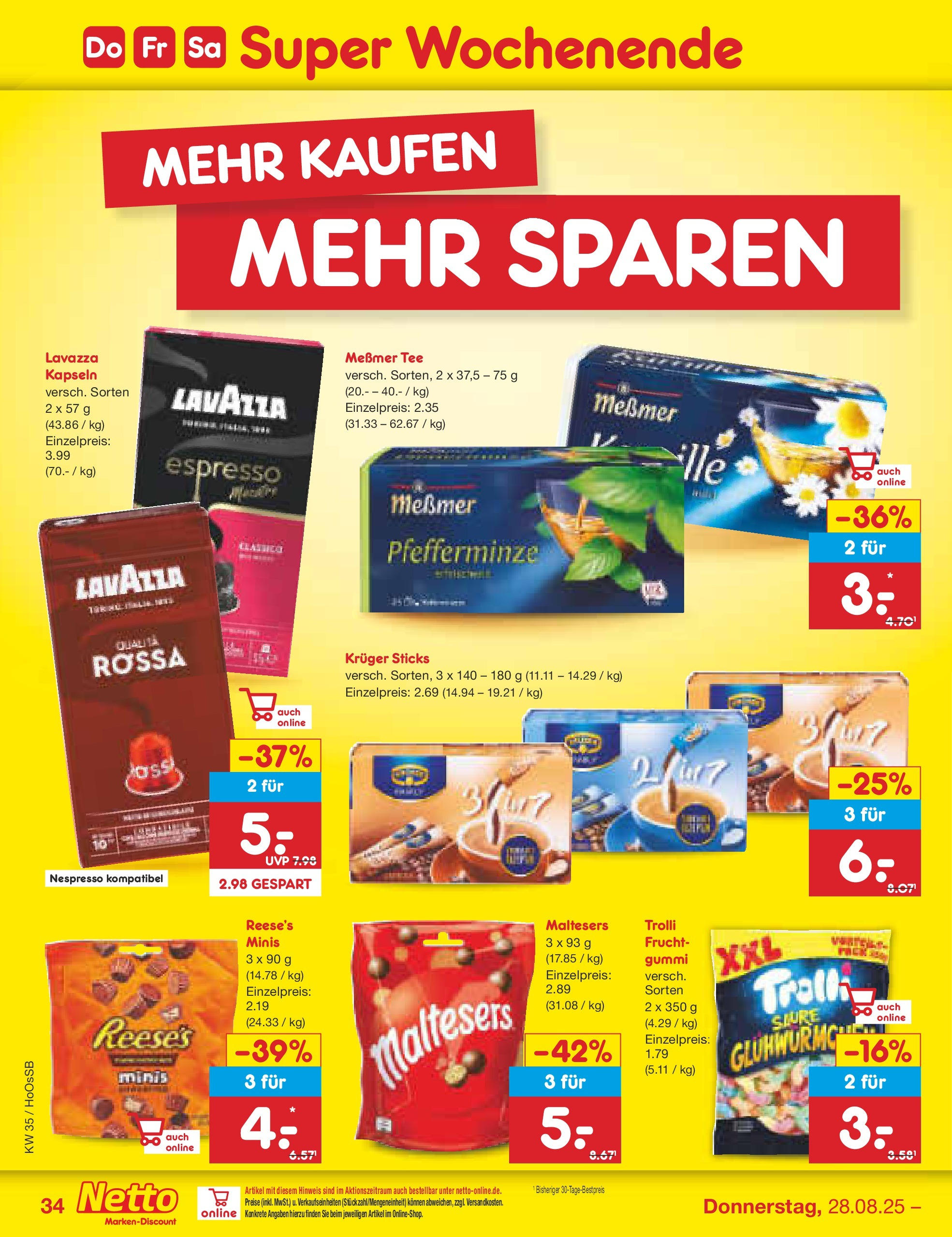 Netto Marken-Discount prospekt Wolfenbüttel	 (ab 24.08.2025) » Angebote | Seite: 50 | Produkte: Lavazza, Messmer, Tee