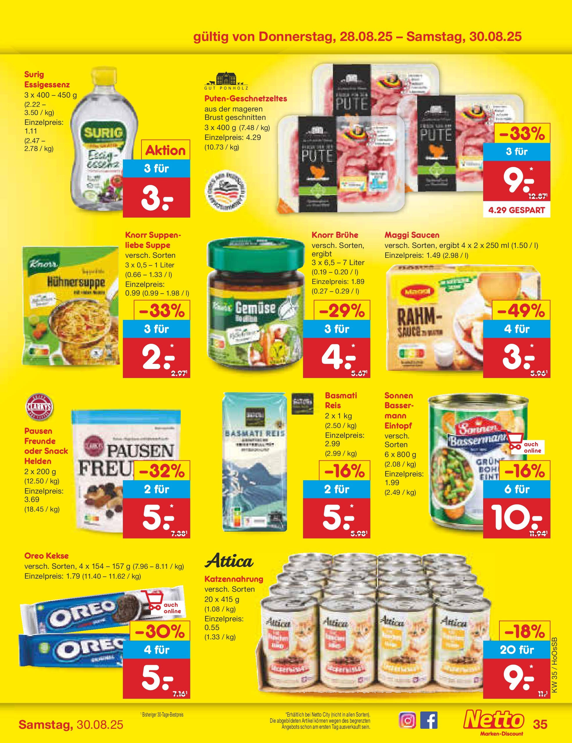 Netto Marken-Discount prospekt Wolfenbüttel	 (ab 24.08.2025) » Angebote | Seite: 51 | Produkte: Maggi, Knorr, Gemüse, Reis