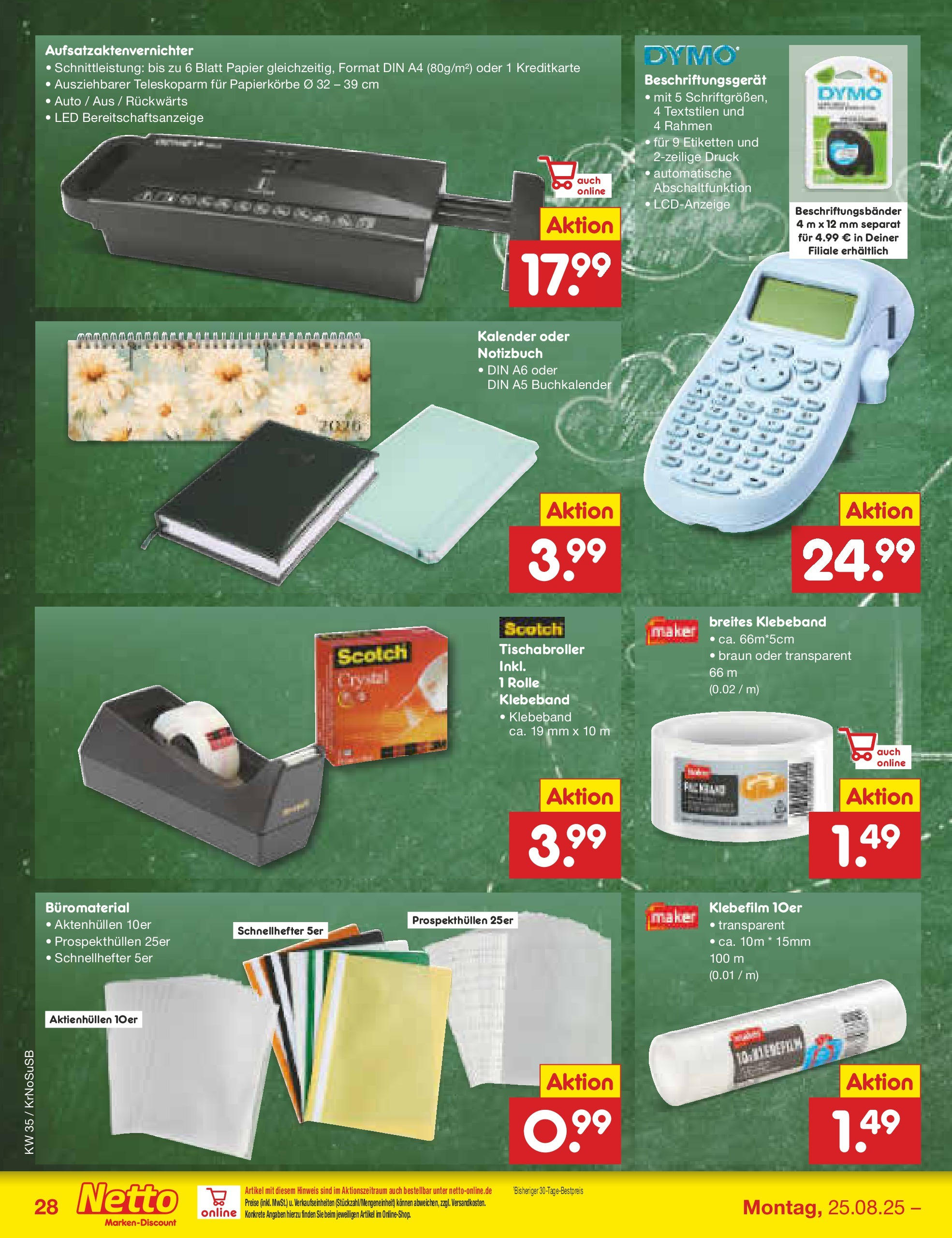 Netto Marken-Discount prospekt Jüchen	 (ab 24.08.2025) » Angebote | Seite: 42 | Produkte: Notizbuch