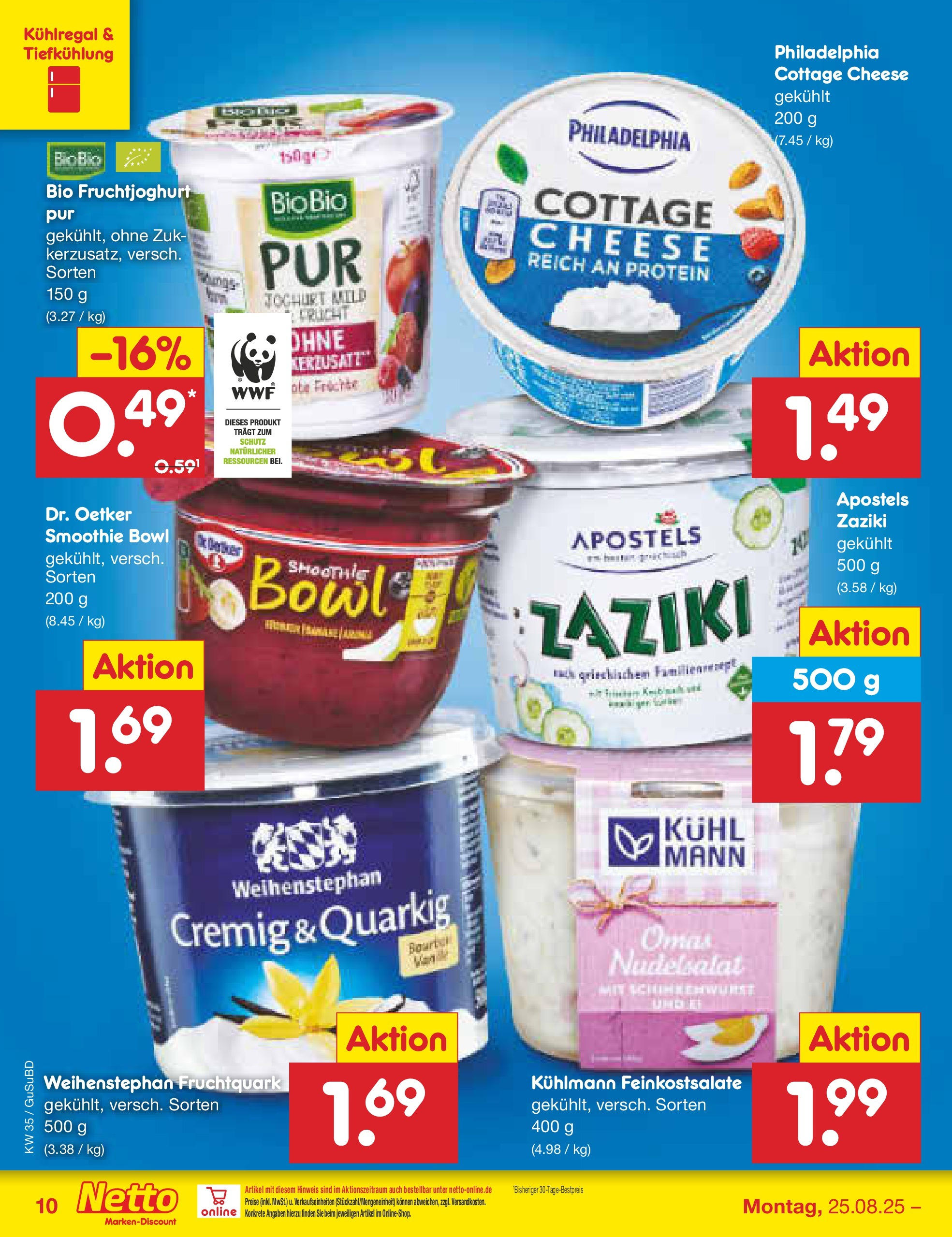 Netto Marken-Discount prospekt Glauchau	 (ab 24.08.2025) » Angebote | Seite: 16 | Produkte: Philadelphia, Fruchtjoghurt