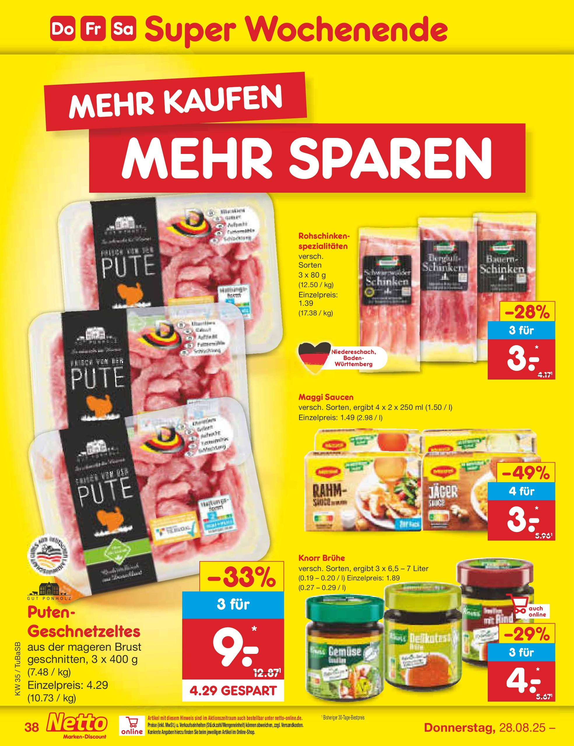 Netto Marken-Discount prospekt Lahr-Langenwinkel (ab 24.08.2025) » Angebote | Seite: 54 | Produkte: Pute, Maggi, Gemüse, Schinken Netto Marken-Discount prospekt Lahr-Langenwinkel (ab 24.08.2025) » Angebote | Seite: 54 | Produkte: Pute, Maggi, Gemüse, Schinken