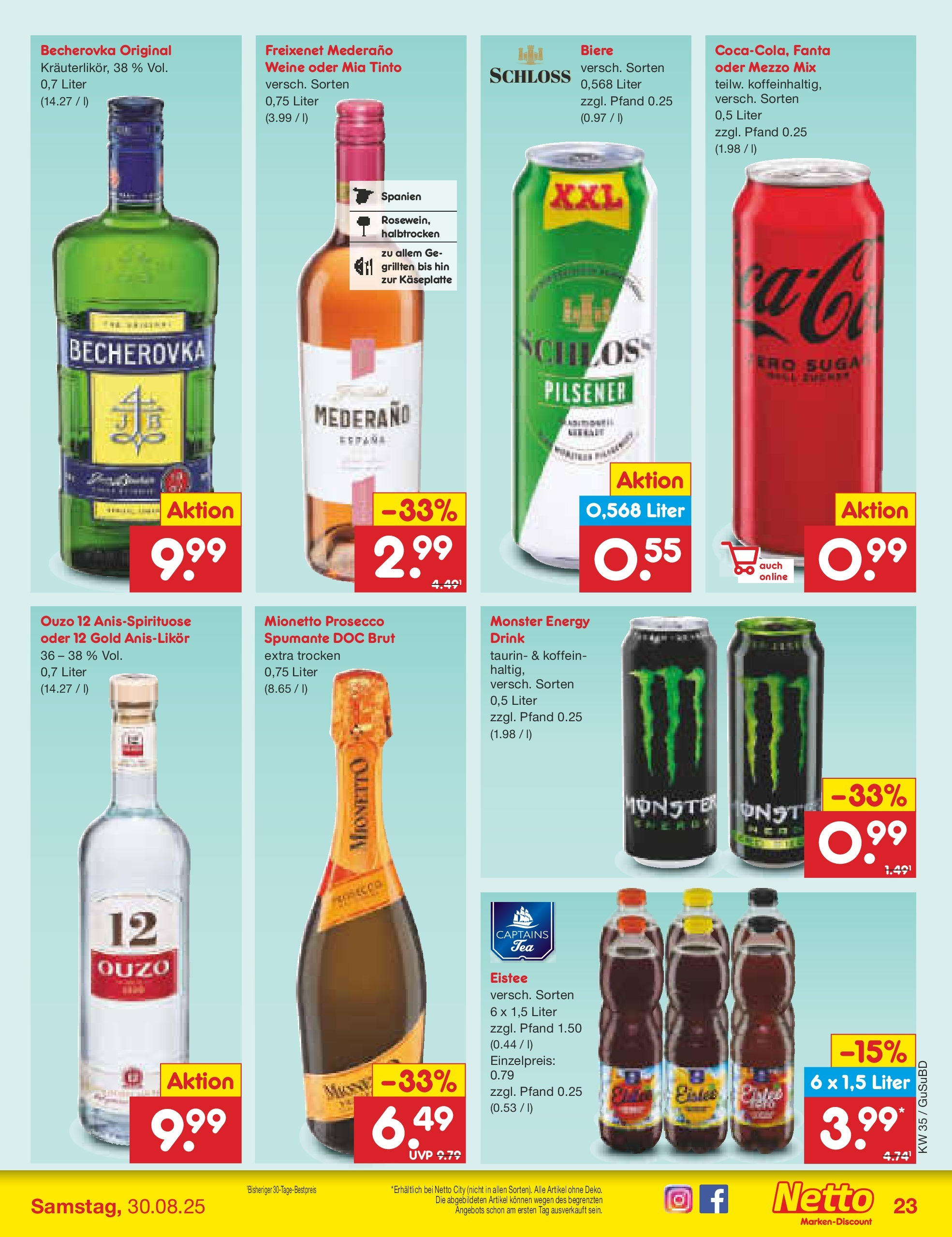 Netto Marken-Discount prospekt Glauchau	 (ab 24.08.2025) » Angebote | Seite: 33 | Produkte: Mezzo mix, Fanta, Freixenet mederano, Prosecco