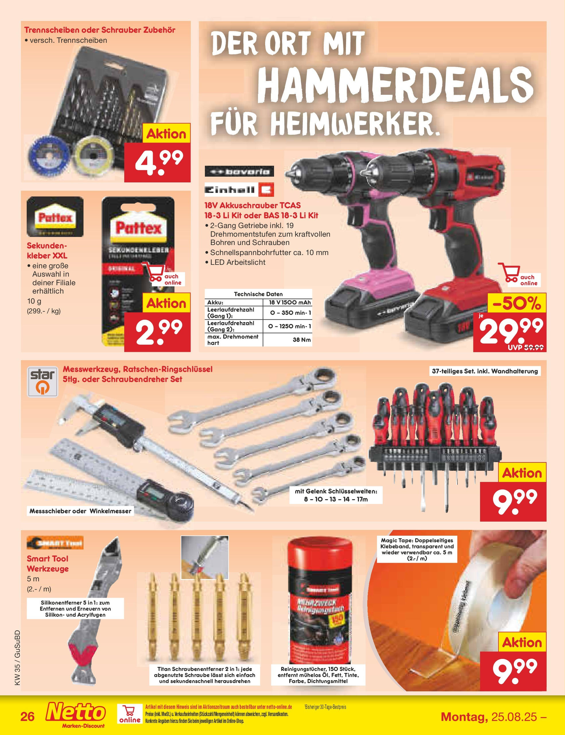 Netto Marken-Discount prospekt Glauchau	 (ab 24.08.2025) » Angebote | Seite: 38 | Produkte: Akkuschrauber