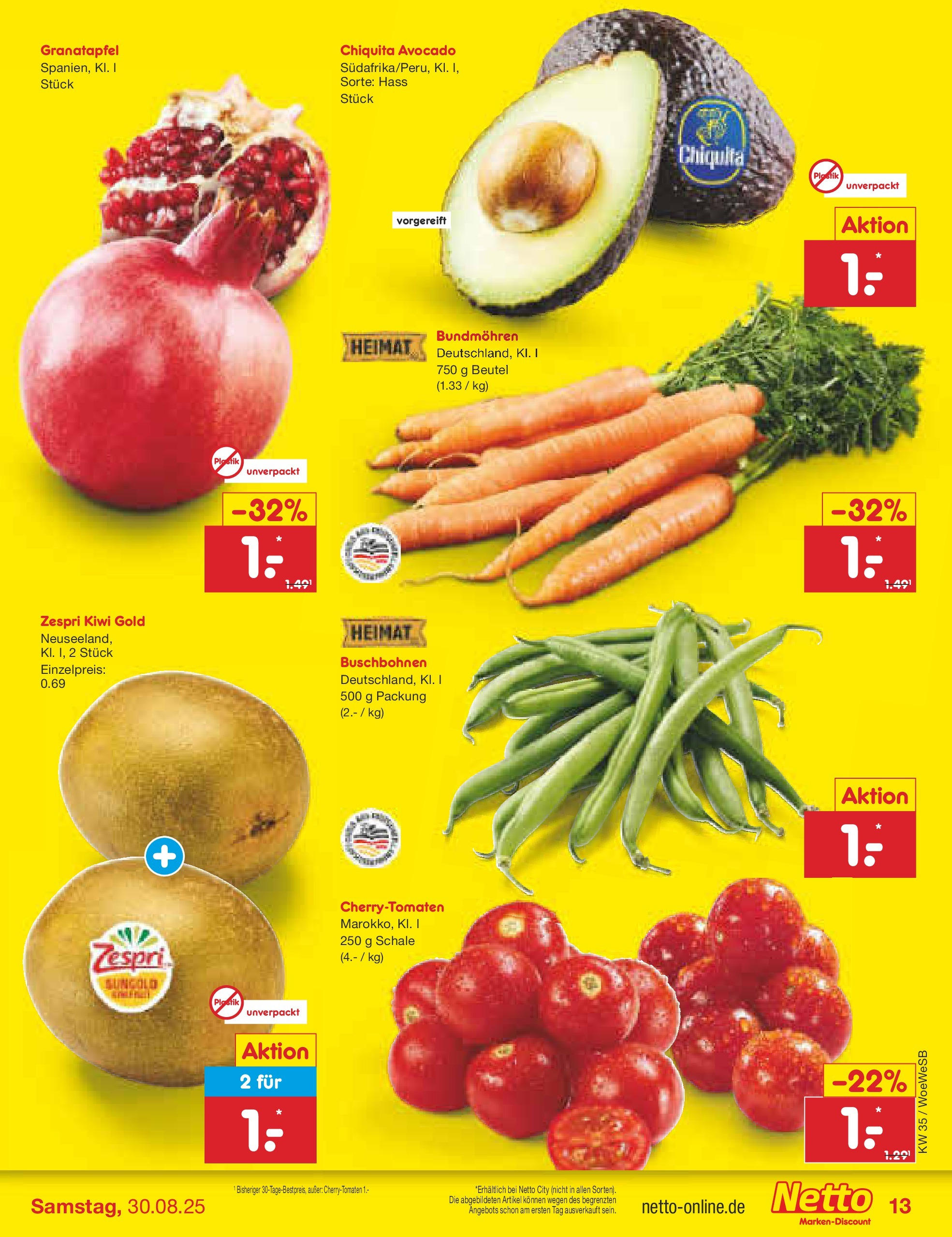 Netto Marken-Discount prospekt Katzweiler	 (ab 24.08.2025) » Angebote | Seite: 19 | Produkte: Granatapfel, Avocado, Kiwi
