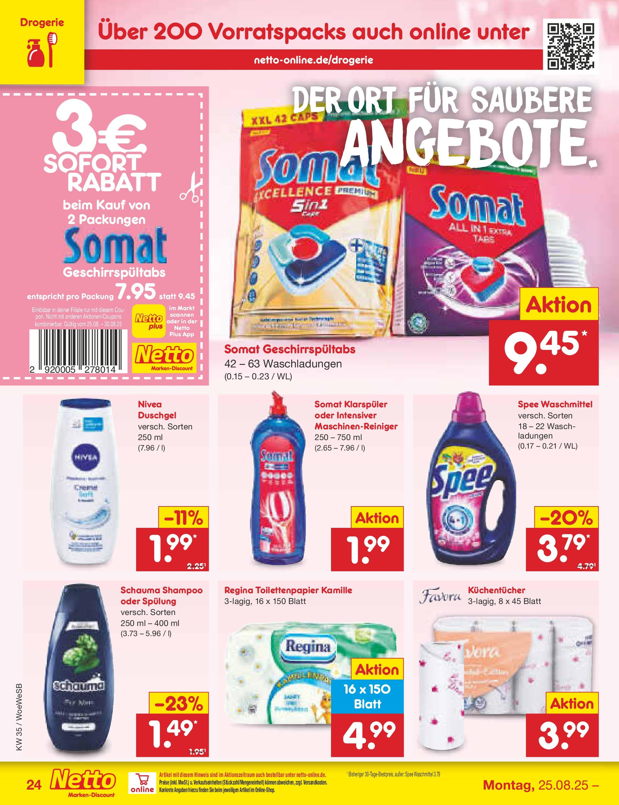 Netto Marken-Discount prospekt Katzweiler	 (ab 24.08.2025) » Angebote | Seite: 36 | Produkte: Shampoo, Spülung, Waschmittel, Klarspüler