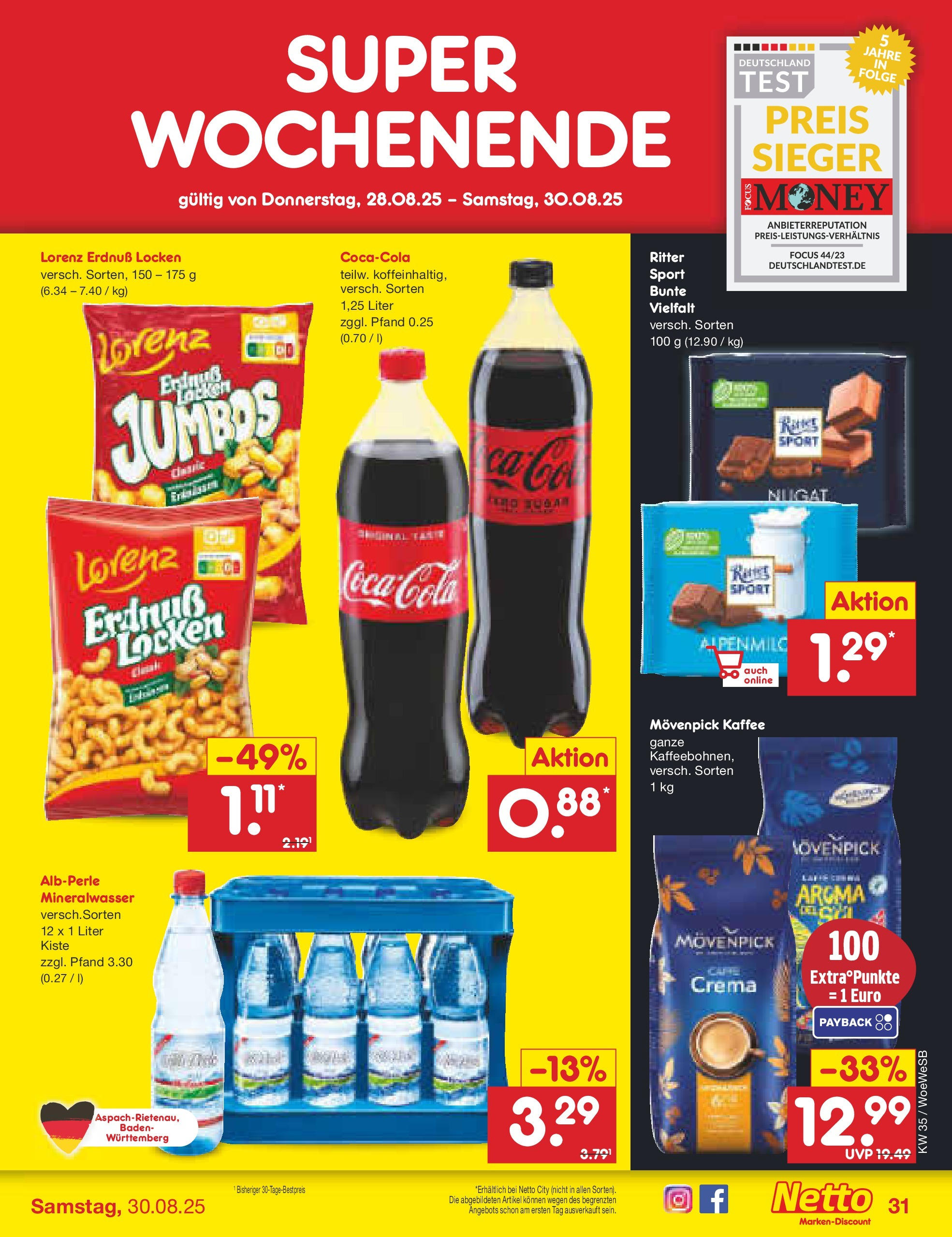 Netto Marken-Discount prospekt Katzweiler	 (ab 24.08.2025) » Angebote | Seite: 47 | Produkte: Kaffee, Mineralwasser, Movenpick kaffee