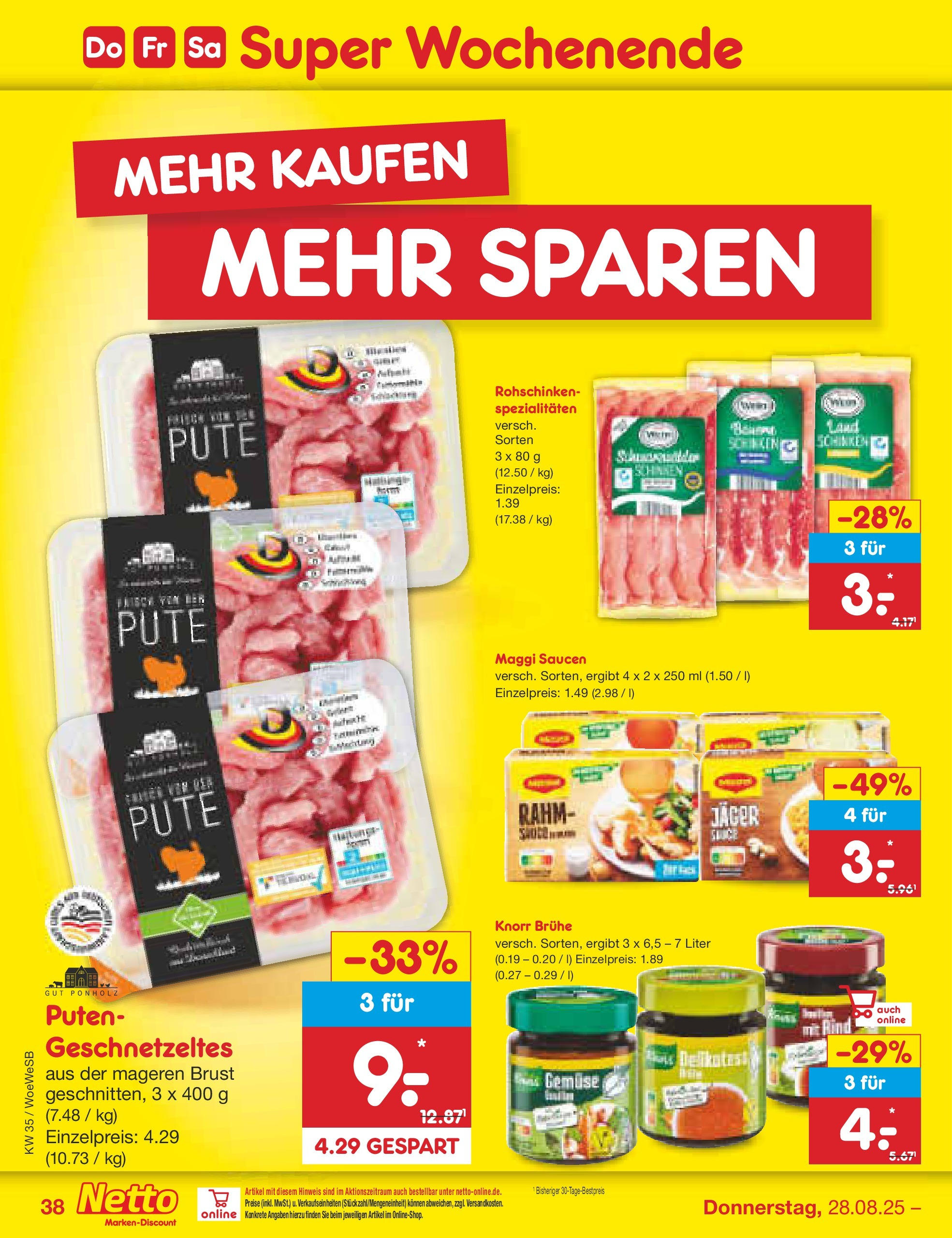 Netto Marken-Discount prospekt Katzweiler	 (ab 24.08.2025) » Angebote | Seite: 54 | Produkte: Pute, Maggi, Knorr, Gemüse
