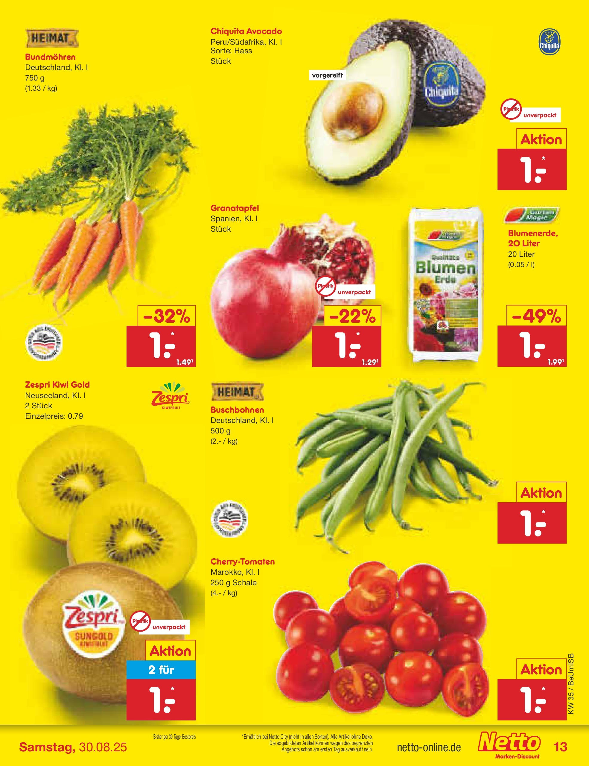 Netto Marken-Discount prospekt Kremmen	 (ab 24.08.2025) » Angebote | Seite: 17 | Produkte: Granatapfel, Blumen, Avocado, Kiwi