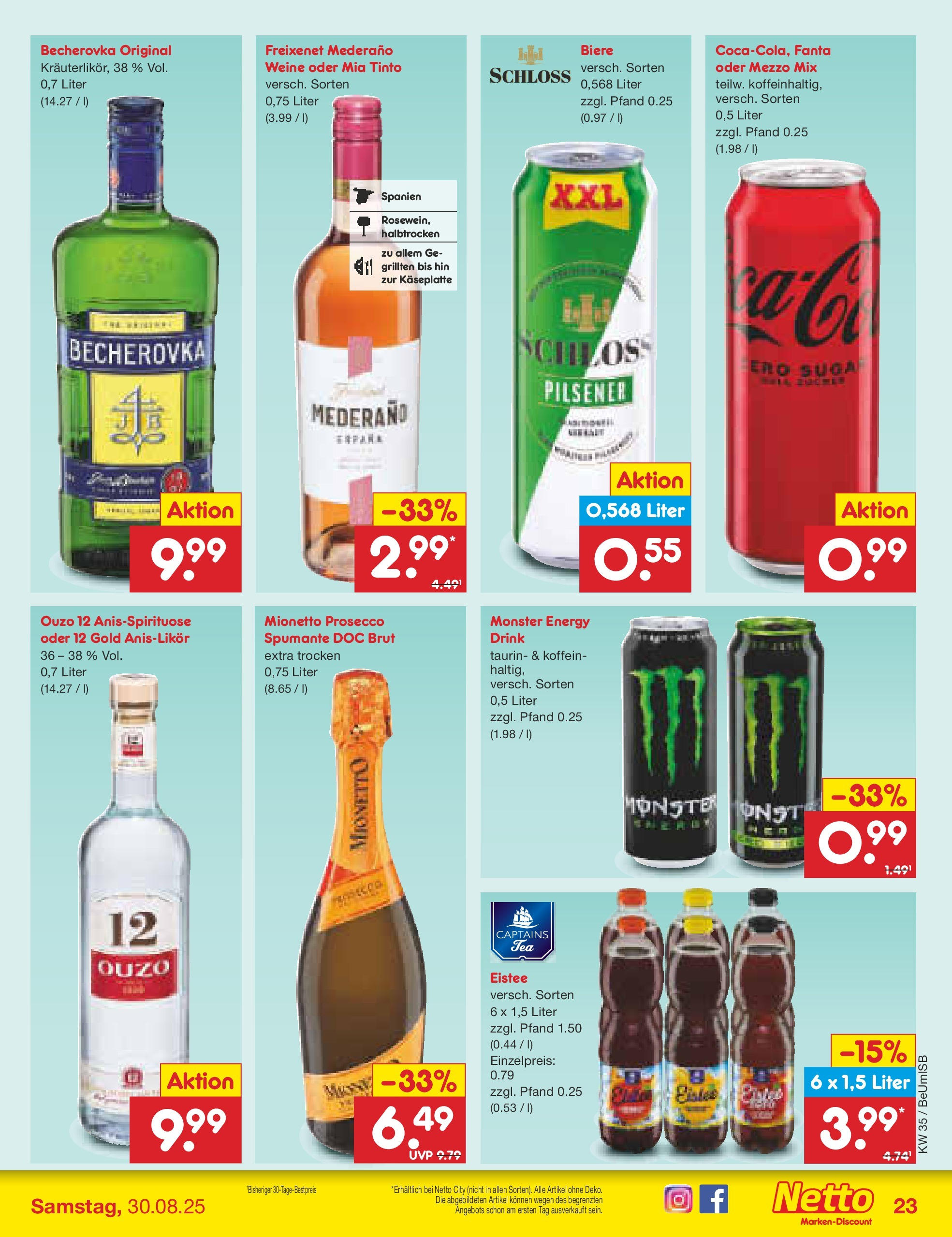 Netto Marken-Discount prospekt Kremmen	 (ab 24.08.2025) » Angebote | Seite: 29 | Produkte: Mezzo mix, Fanta, Freixenet mederano, Monster