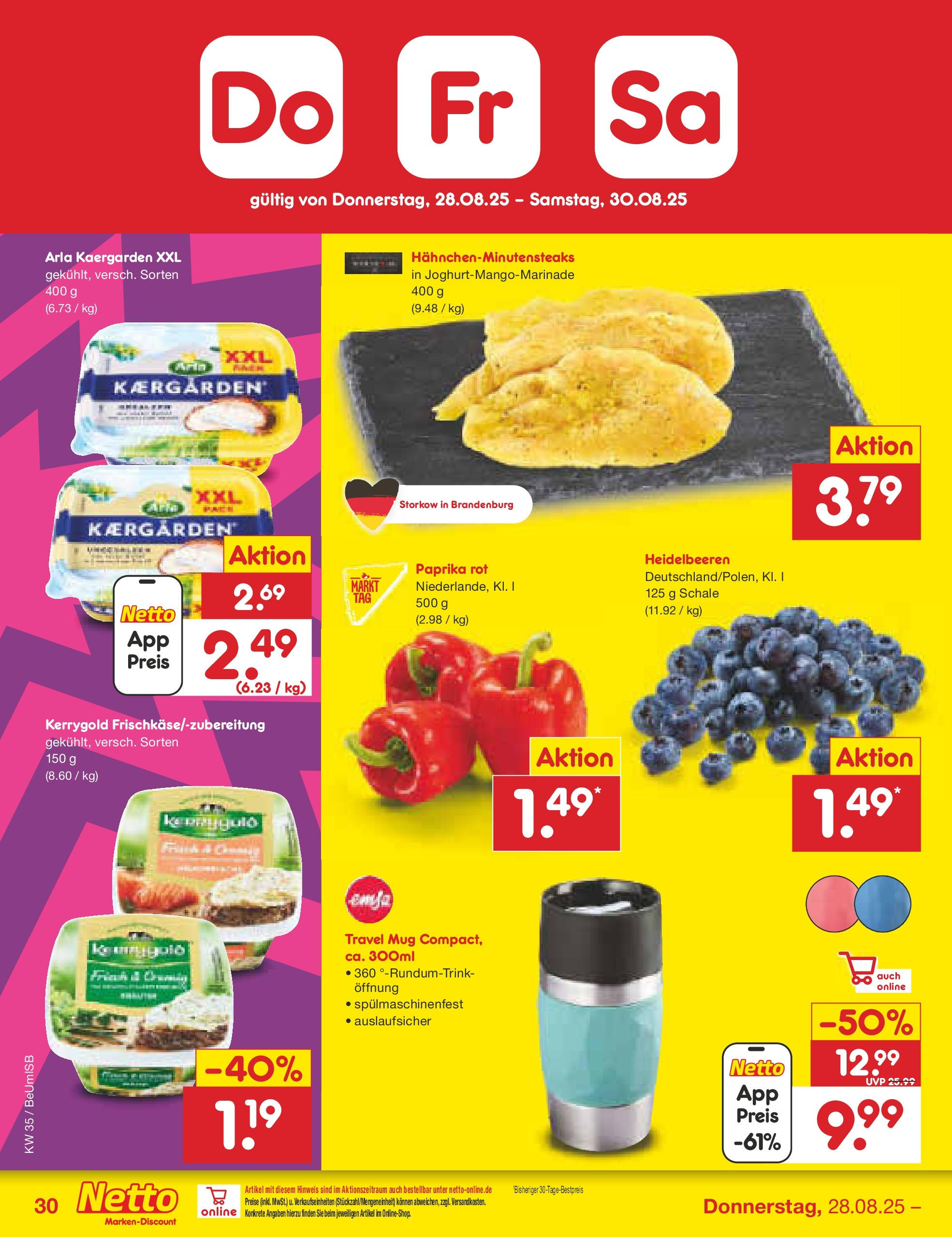 Netto Marken-Discount prospekt Kremmen	 (ab 24.08.2025) » Angebote | Seite: 40 | Produkte: Paprika rot, Heidelbeeren, Paprika