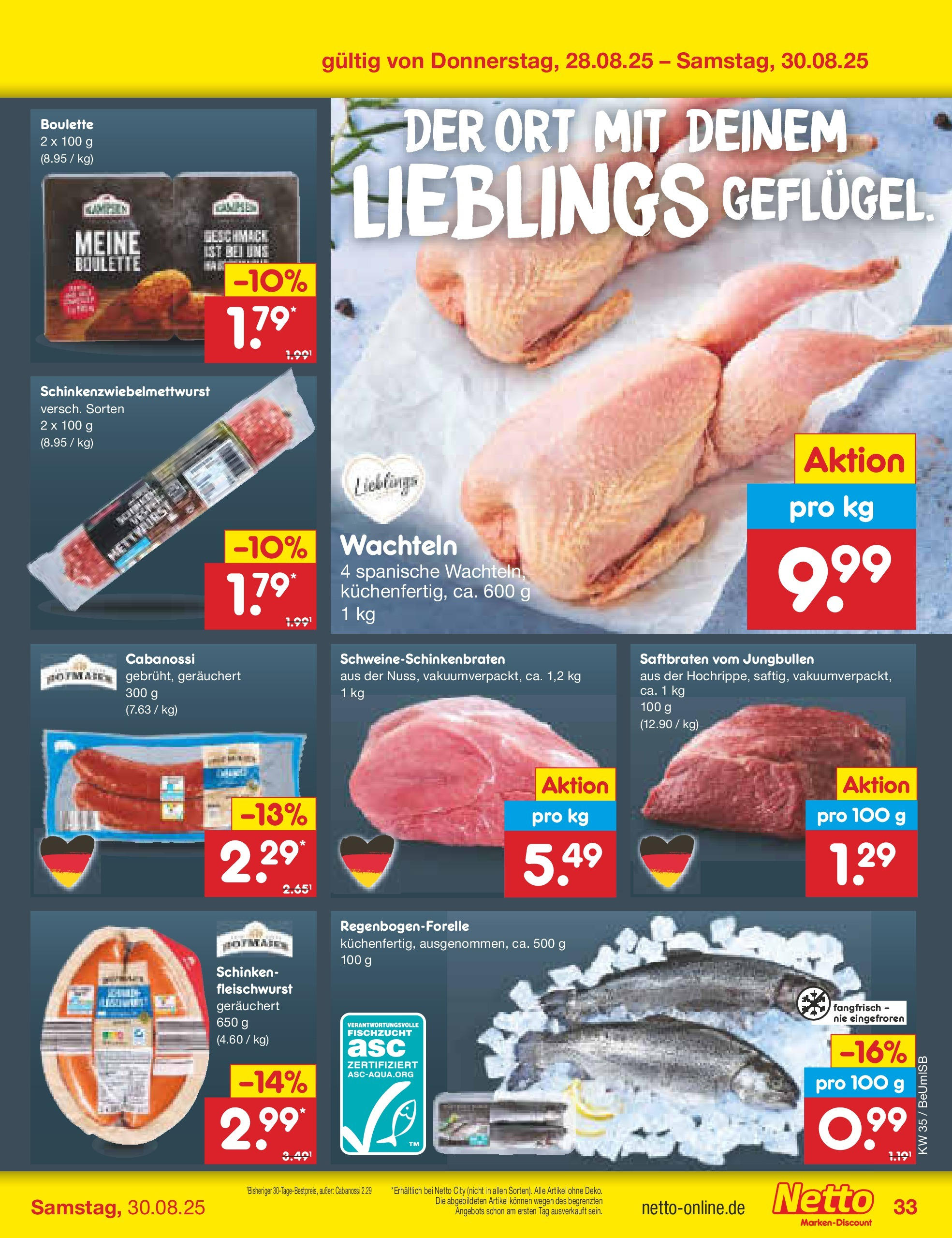 Netto Marken-Discount prospekt Kremmen	 (ab 24.08.2025) » Angebote | Seite: 43 | Produkte: Schinken