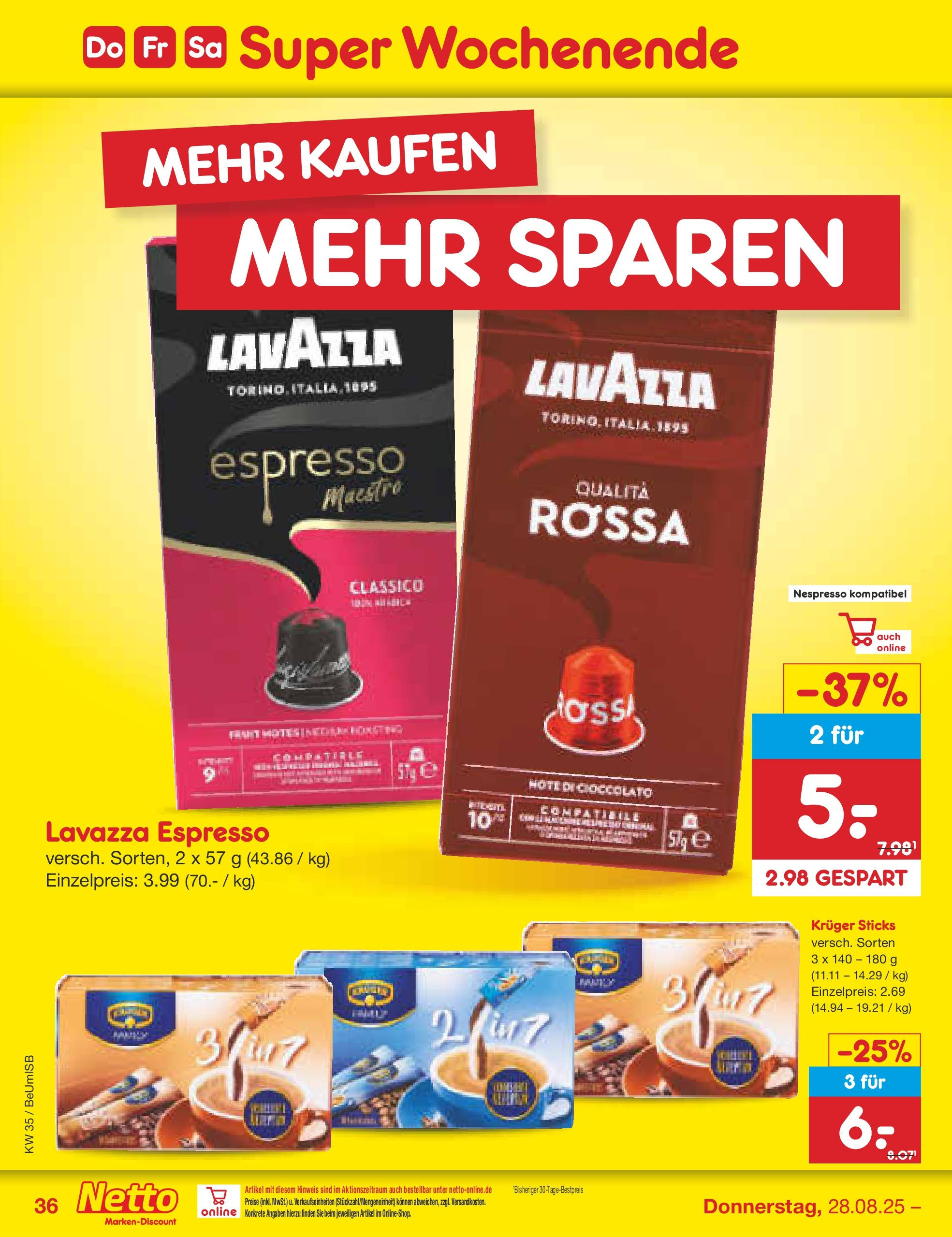 Netto Marken-Discount prospekt Kremmen	 (ab 24.08.2025) » Angebote | Seite: 46 | Produkte: Lavazza