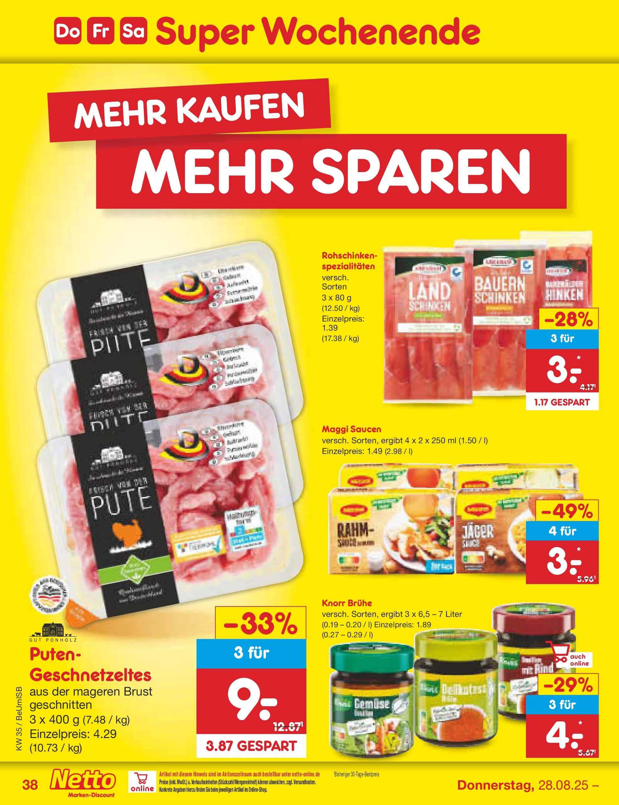 Netto Marken-Discount prospekt Kremmen	 (ab 24.08.2025) » Angebote | Seite: 48 | Produkte: Pute, Maggi, Knorr, Gemüse