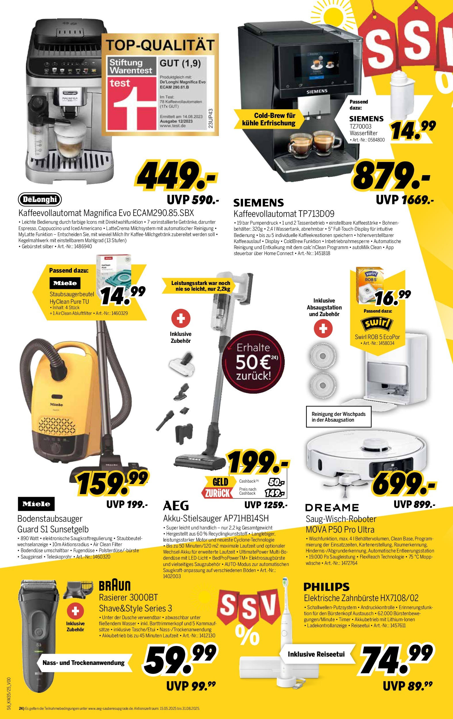 Medimax - MEDIMAX: Aktuelle Angebote (ab 21.08.2025) zum Blättern | Seite: 6 | Produkte: Miele, Philips, Elektrische zahnbürste, Wasser