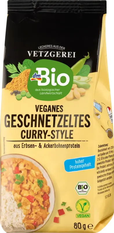 dmBio Veganes Geschnetzeltes Curry-Style