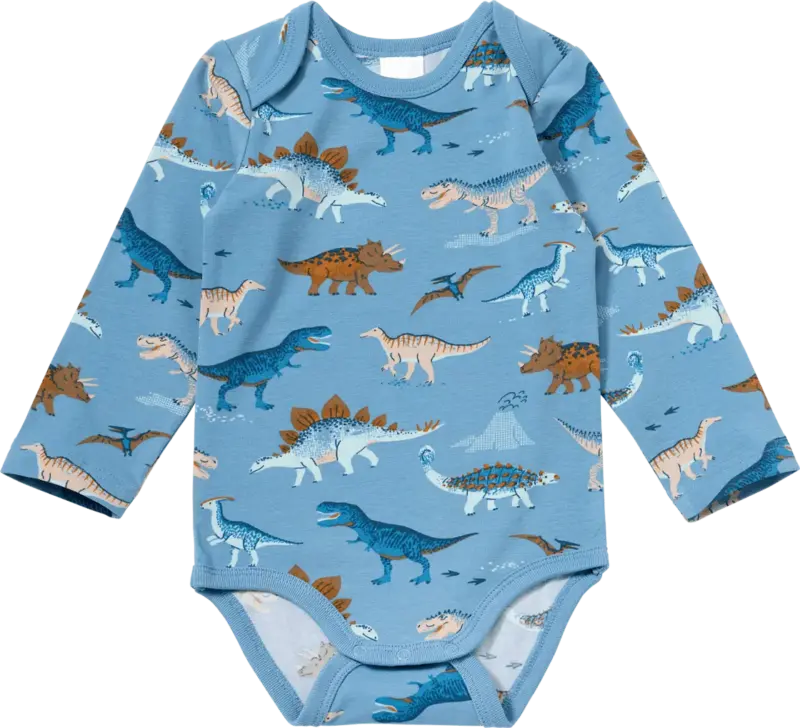 ALANA Body Langarm Pro Climate mit Dino-Muster, blau, Gr. 74/80