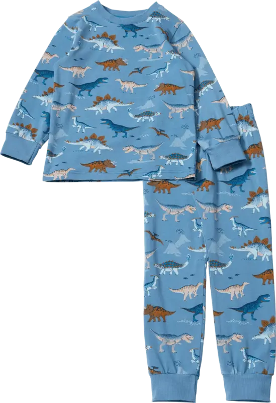 ALANA Schlafanzug Pro Climate mit Dino-Muster, blau, Gr. 122/128
