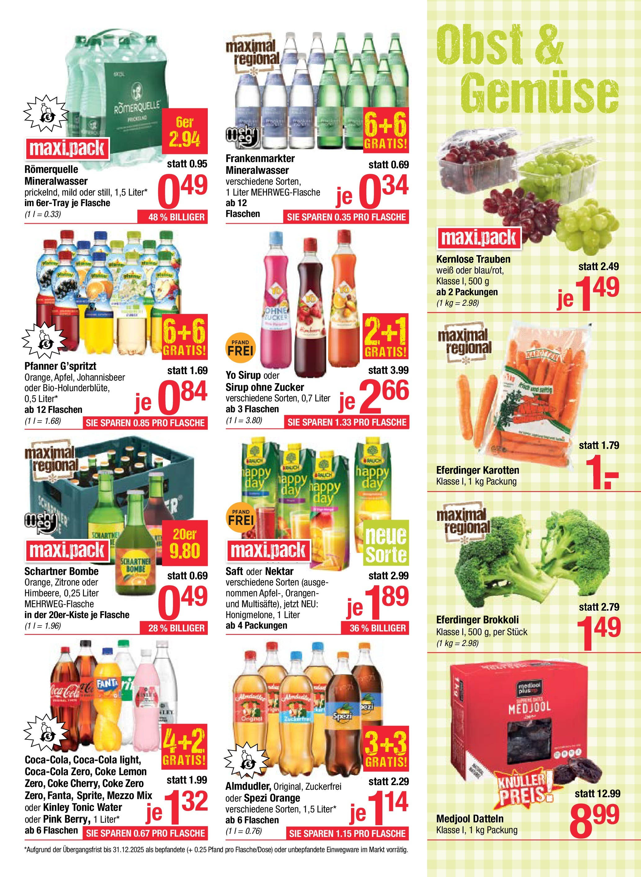 Maximarkt Haid, Linz (25.08.2025) || Aktuelle Angebote | Seite: 13 | Produkte: Gemüse, Obst, Zucker, Saft Maximarkt Haid, Linz von 25.08.2025 - Aktuelle Angebote | Seite: 13 | Produkte: Gemüse, Obst, Zucker, Saft