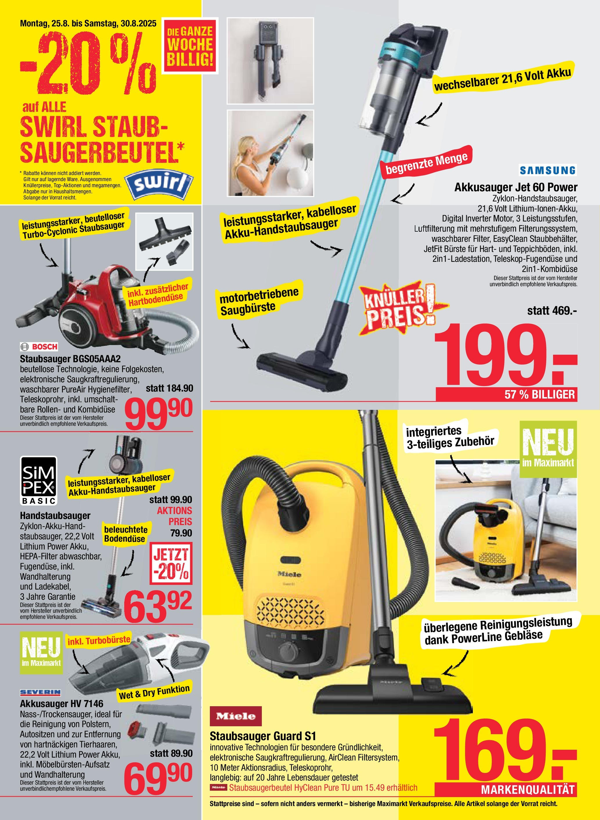 Maximarkt Haid, Linz (25.08.2025) || Aktuelle Angebote | Seite: 24 | Produkte: Staubsauger, Samsung, Bürste Maximarkt Haid, Linz von 25.08.2025 - Aktuelle Angebote | Seite: 24 | Produkte: Staubsauger, Samsung, Bürste