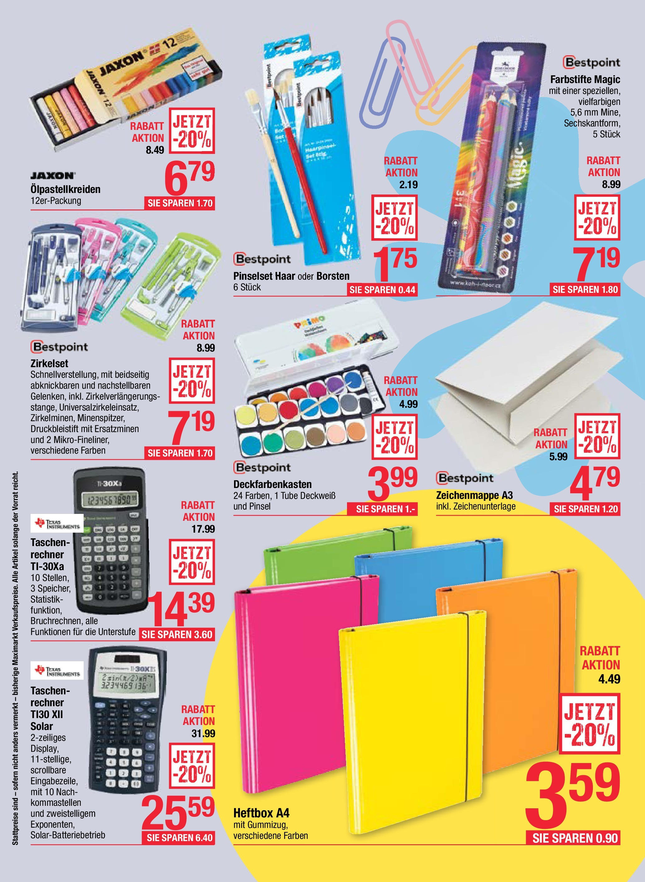 Maximarkt  Alles für die Schule Haid, Anif,  Linz von 25.08.2025 - Aktuelle Angebote | Seite: 12 | Produkte: Pinsel