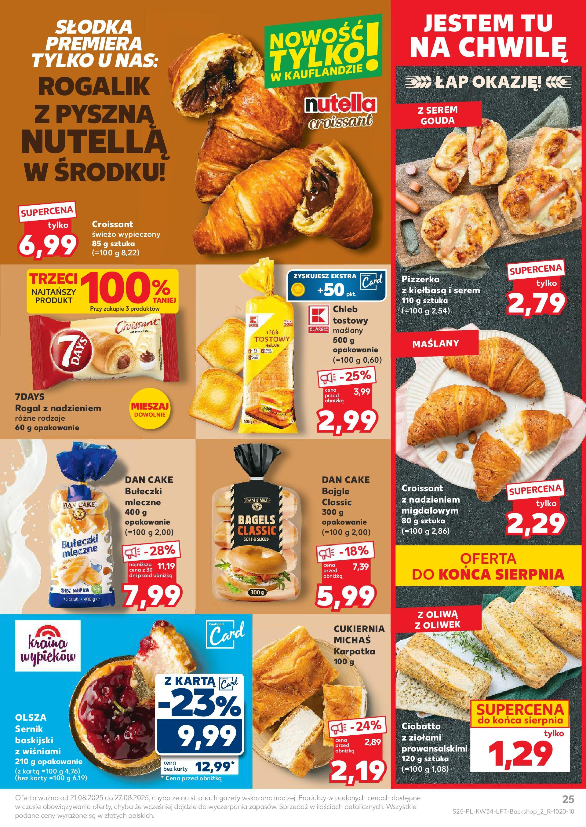 Kaufland gazetka od 21.08.2025 - od jutra PDF | Strona: 25 | Produkty: Kiełbasa, Nutella, Chleb, Ciabatta