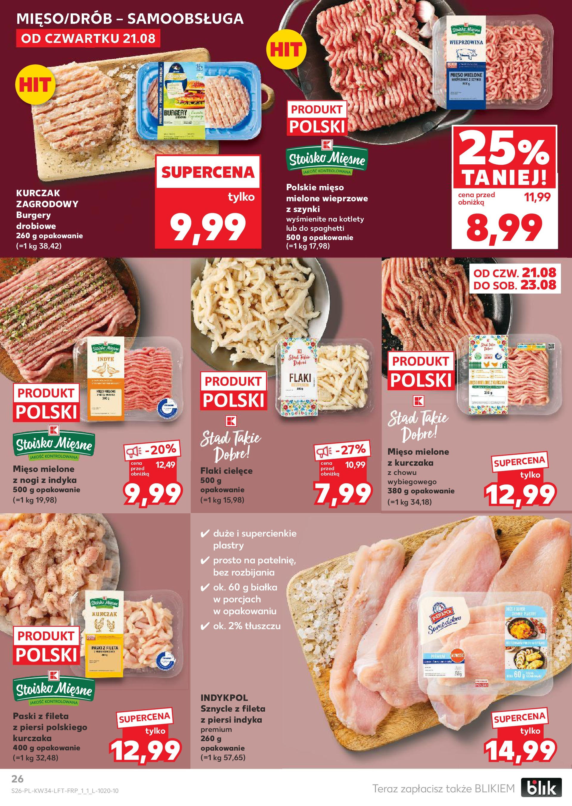 Kaufland gazetka od 21.08.2025 - od jutra PDF | Strona: 26 | Produkty: Piersi, Mięso mielone, Wieprzowina, Kotlety
