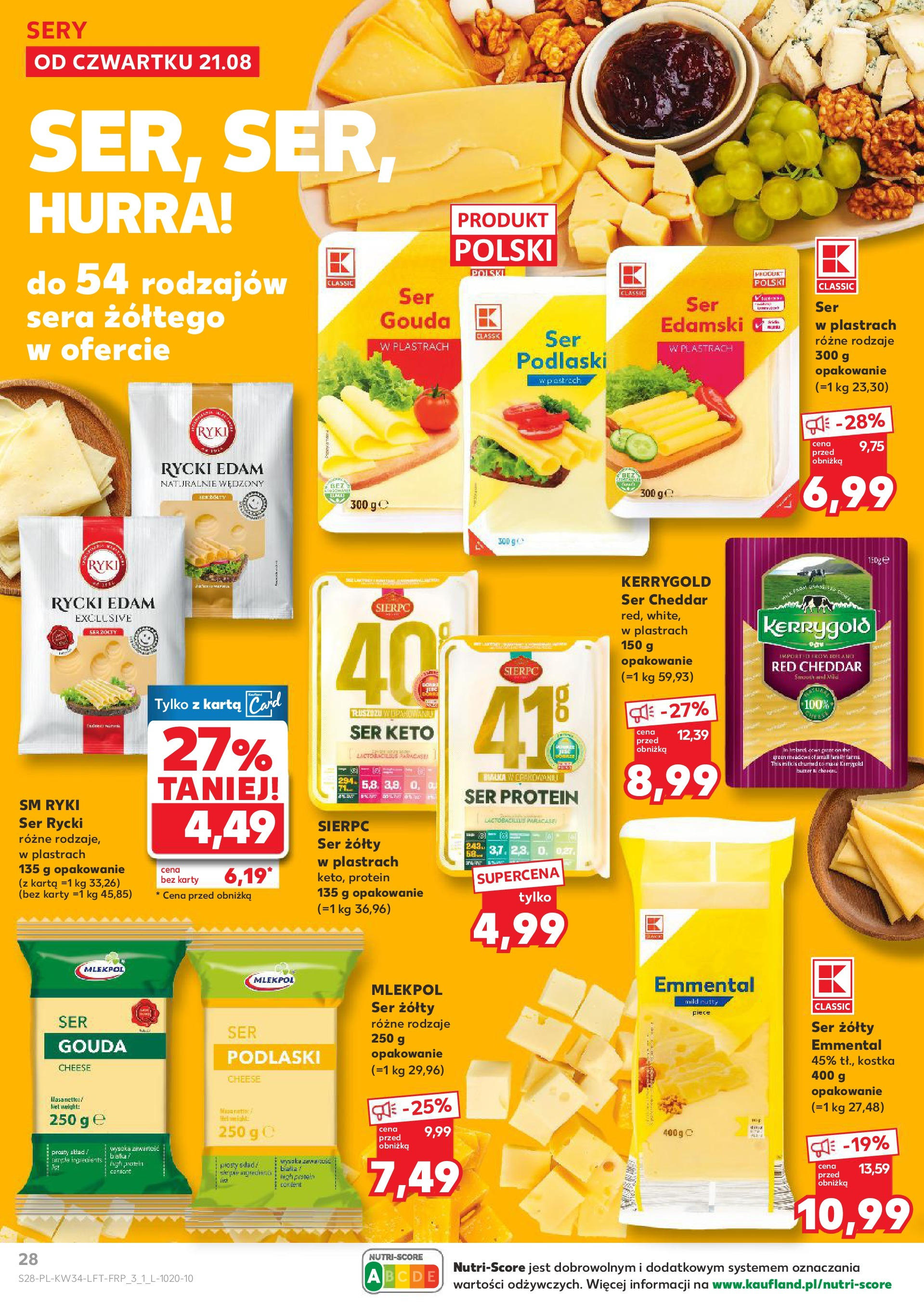 Kaufland gazetka od 21.08.2025 - od jutra PDF | Strona: 28 | Produkty: Sery, Ser, Cheddar, Ser cheddar