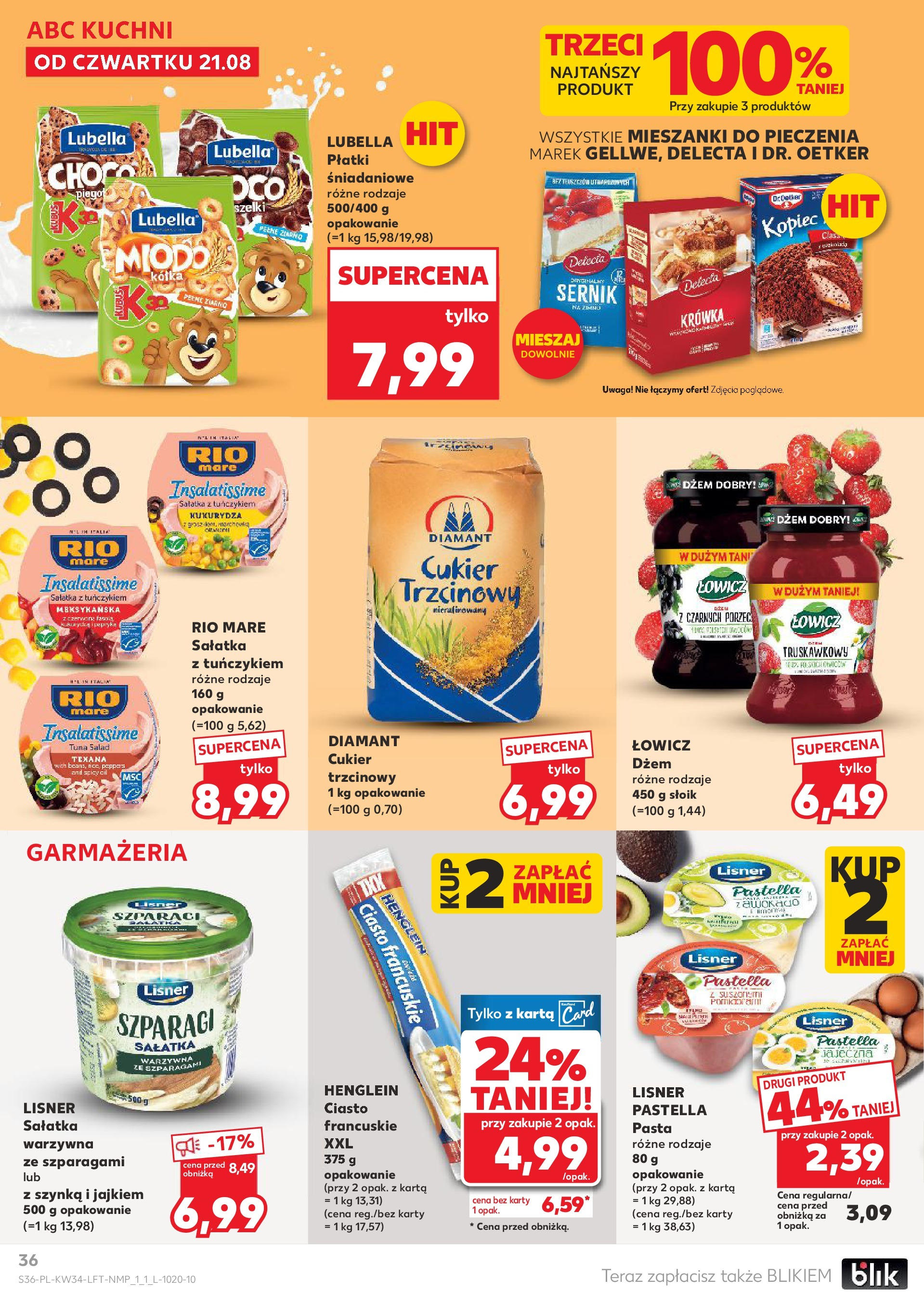 Kaufland gazetka od 21.08.2025 - od jutra PDF | Strona: 36 | Produkty: Krowka, Szynka, Dżem, Cukier