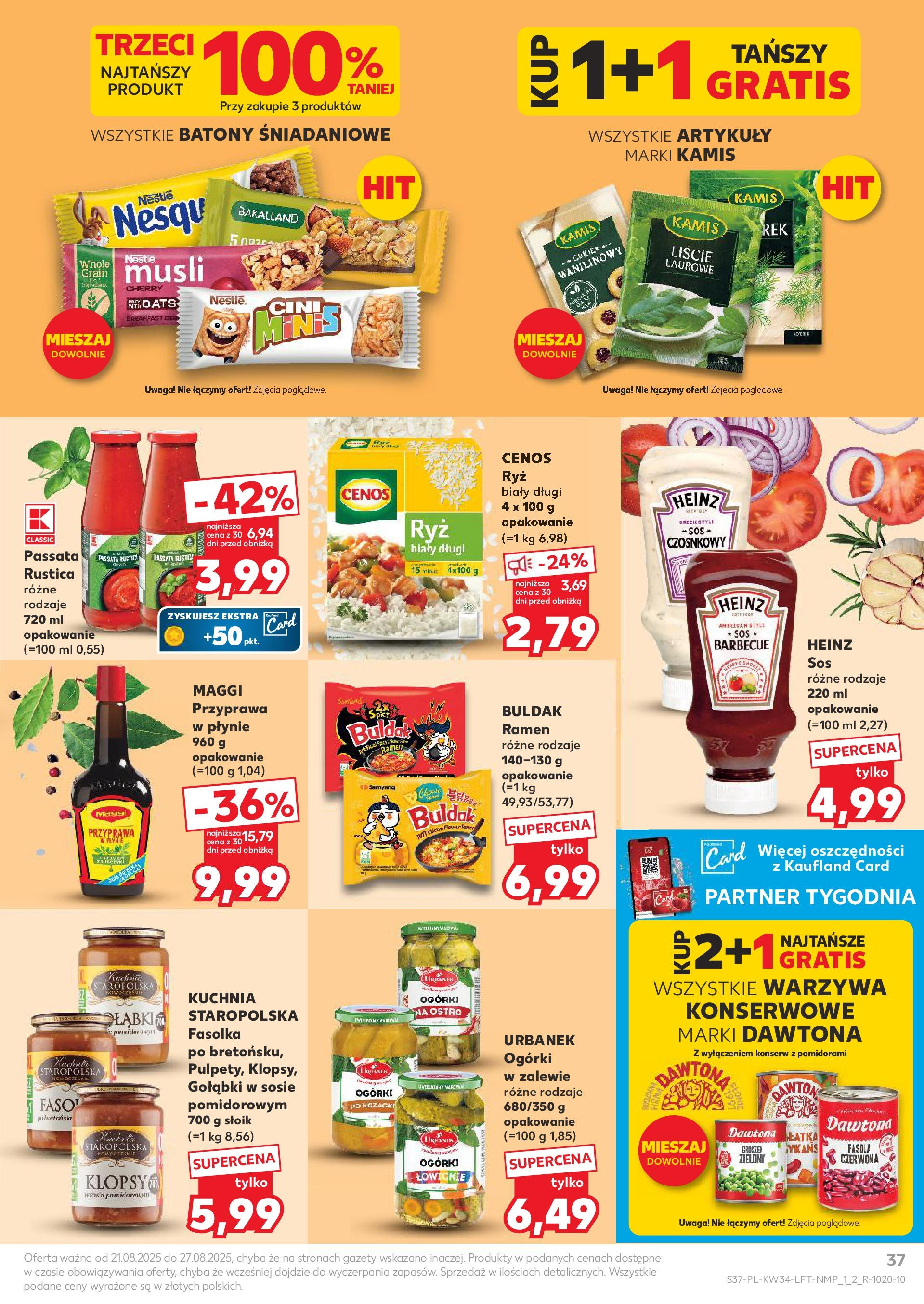Kaufland gazetka od 21.08.2025 - od jutra PDF | Strona: 37 | Produkty: Ogórki, Warzywa, Sos, Cukier