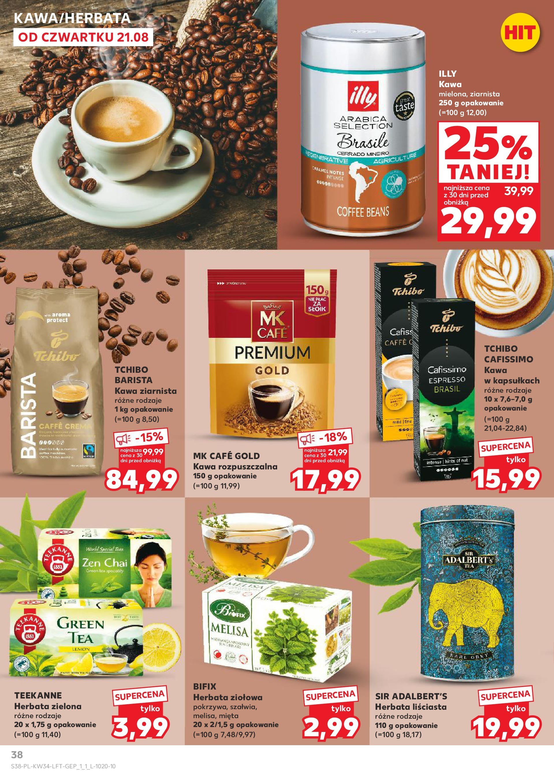 Kaufland gazetka od 21.08.2025 - od jutra PDF | Strona: 38 | Produkty: Herbata liściasta, Kawa rozpuszczalna, Tchibo, Melisa