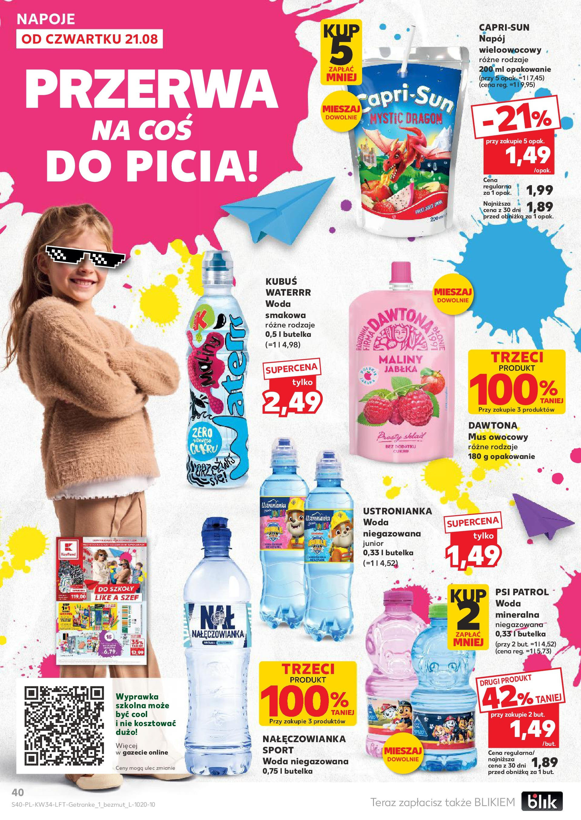 Kaufland gazetka od 21.08.2025 - od jutra PDF | Strona: 40 | Produkty: Maliny, Woda mineralna Nałęczowianka, Woda niegazowana, Woda