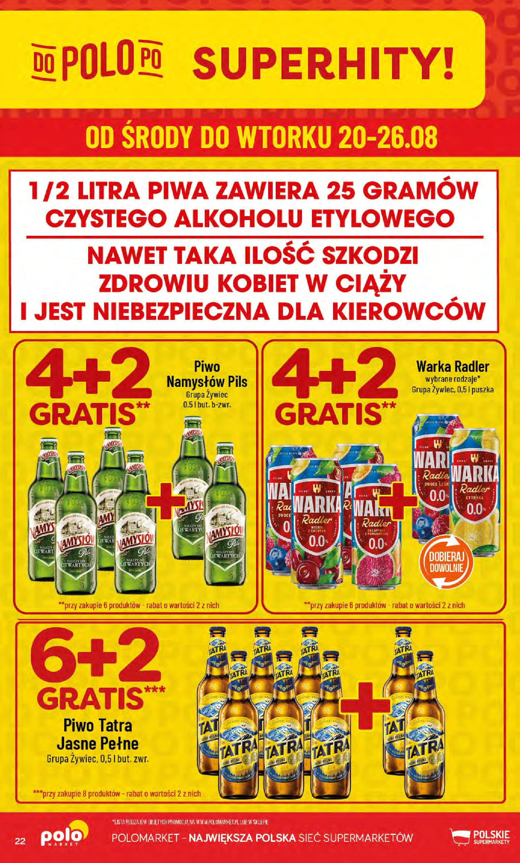 POLOmarket gazetka od jutra (20.08.2025) - Nowa PDF | Strona: 22 | Produkty: Cytryna, Warka, Piwo, Owoce