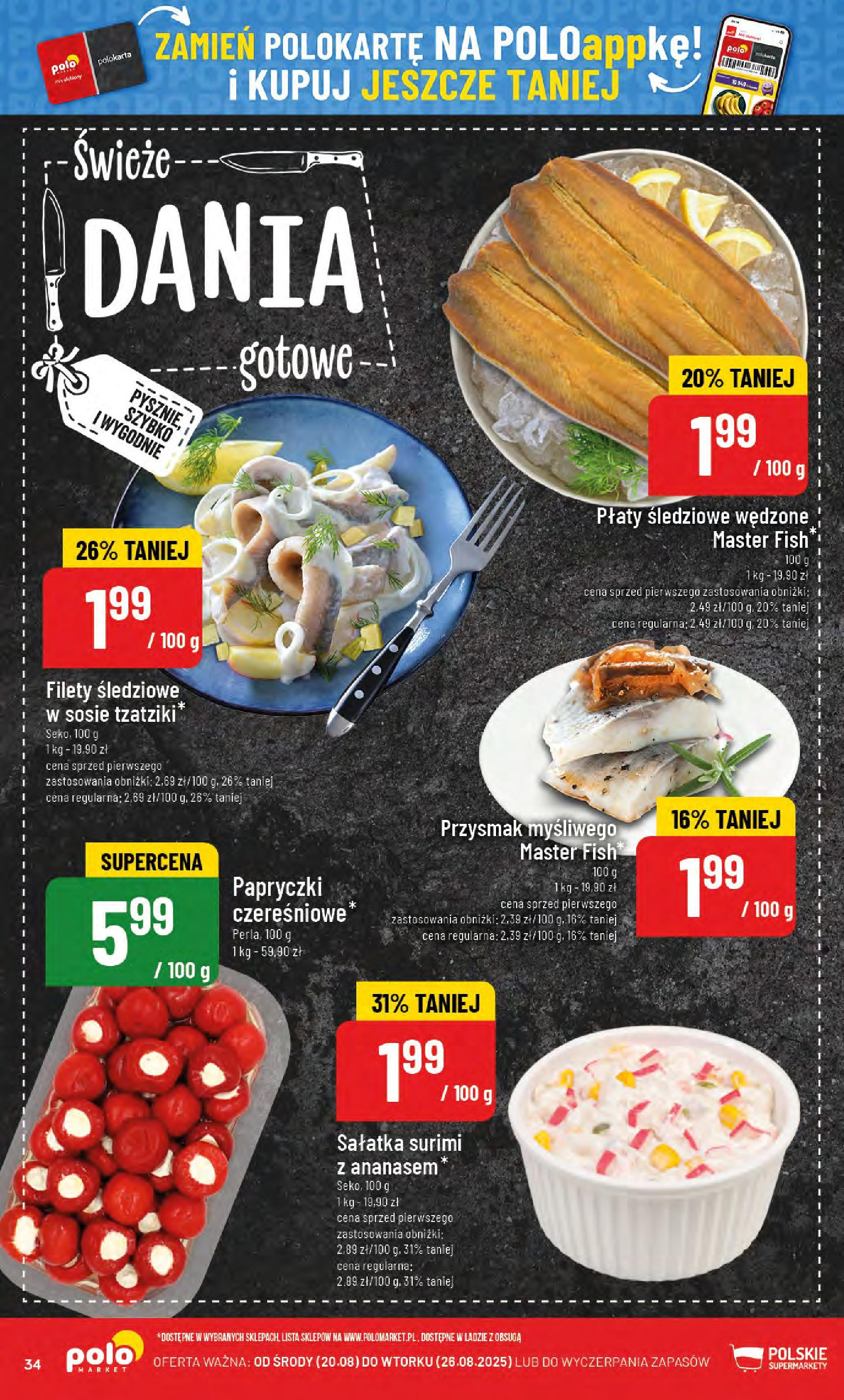 POLOmarket gazetka od jutra (20.08.2025) - Nowa PDF | Strona: 34 | Produkty: Surimi, Sałatka, Dania gotowe