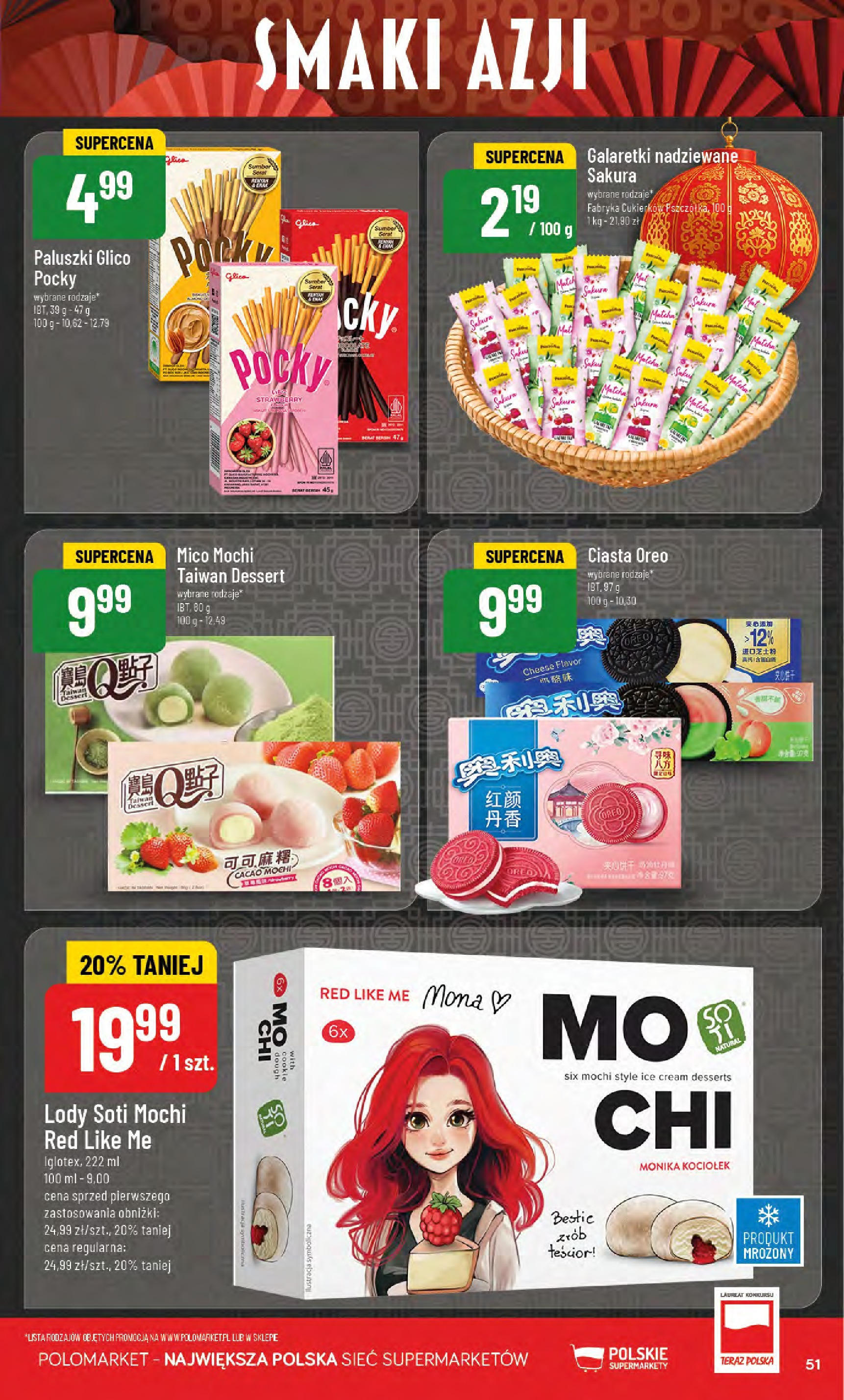 POLOmarket gazetka od jutra (20.08.2025) - Nowa PDF | Strona: 51 | Produkty: Galaretki, Pocky, Paluszki, Lody