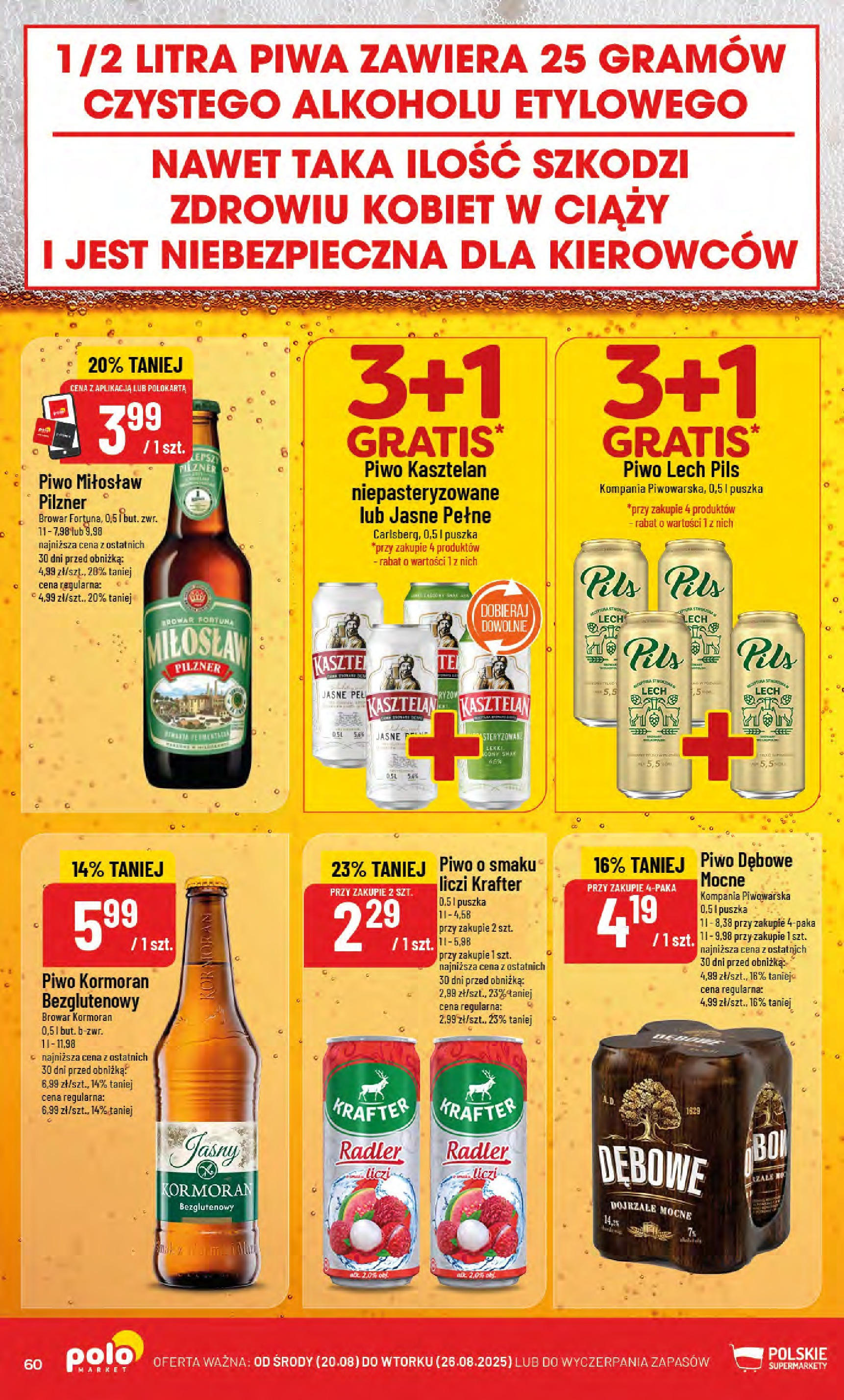 POLOmarket gazetka od jutra (20.08.2025) - Nowa PDF | Strona: 60 | Produkty: Piwo