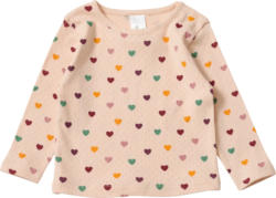 ALANA Langarmshirt mit Ajour-Struktur & Herz-Muster, beige, Gr. 80