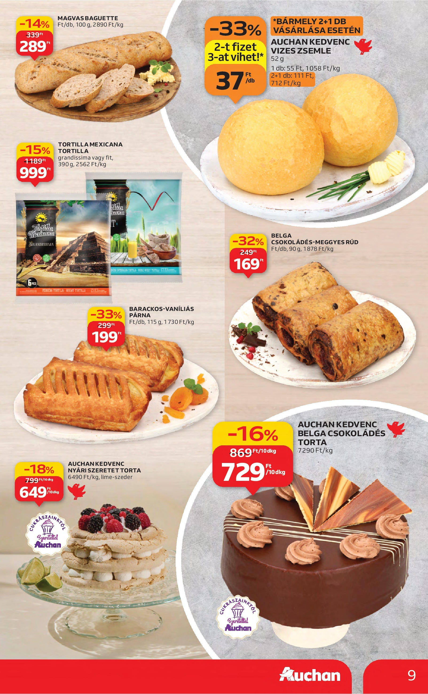 Akciós újság új Auchan - 2025.08.21. -tól/töl ⏳ | Oldal: 9 | Termékek: Torta, Tortilla, Zsemle, Párna Auchan Akciós újság - 2025.08.21. -tól/töl > akció, lapozható szórólap 🛍️ | Oldal: 9 | Termékek: Torta, Tortilla, Zsemle, Párna
