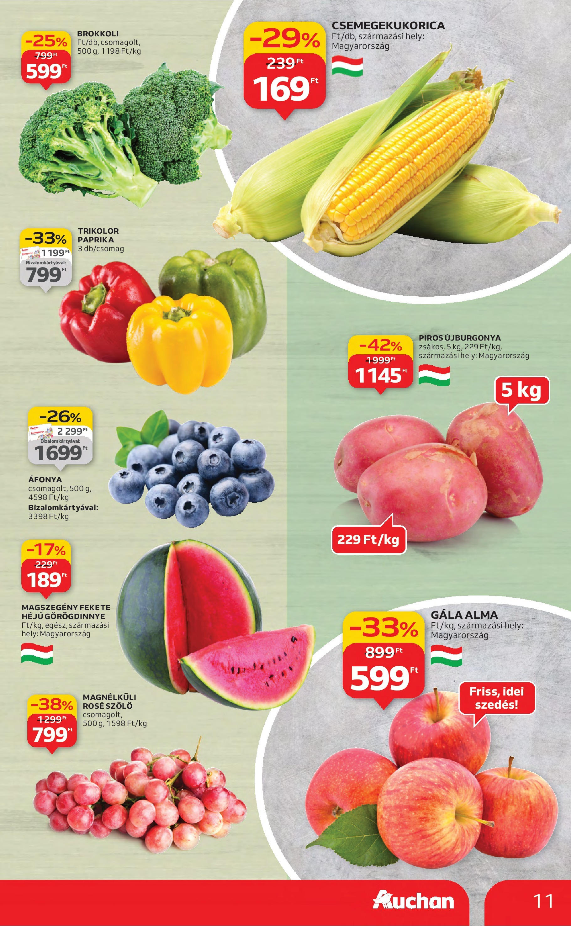 Akciós újság új Auchan - 2025.08.21. -tól/töl ⏳ | Oldal: 11 | Termékek: Görögdinnye, Szőlő, Csemegekukorica, Brokkoli Auchan Akciós újság - 2025.08.21. -tól/töl > akció, lapozható szórólap 🛍️ | Oldal: 11 | Termékek: Görögdinnye, Szőlő, Csemegekukorica, Brokkoli