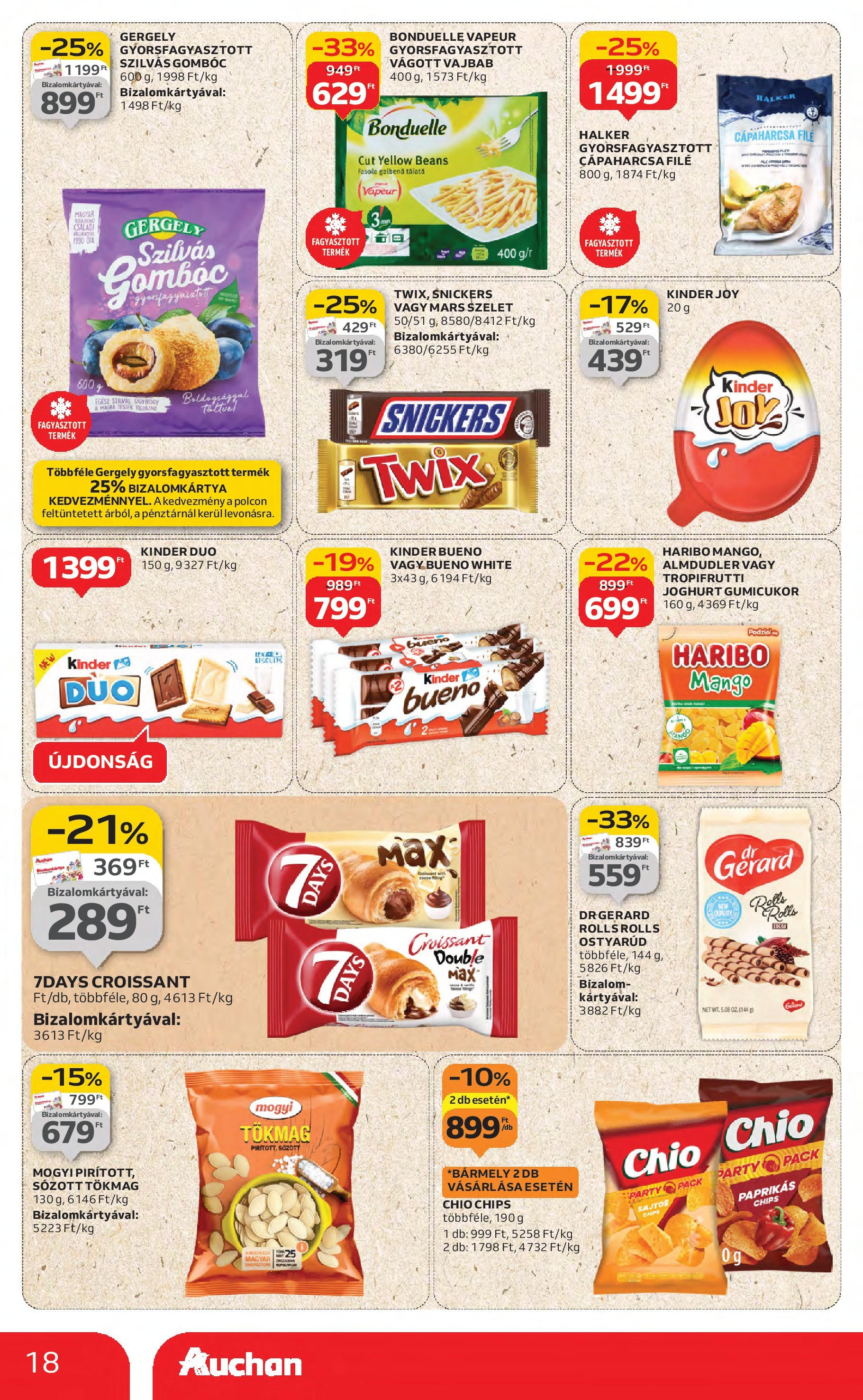 Akciós újság új Auchan - 2025.08.21. -tól/töl ⏳ | Oldal: 18 | Termékek: Tökmag, Chips, Gumicukor, Mangó Auchan Akciós újság - 2025.08.21. -tól/töl > akció, lapozható szórólap 🛍️ | Oldal: 18 | Termékek: Tökmag, Chips, Gumicukor, Mangó