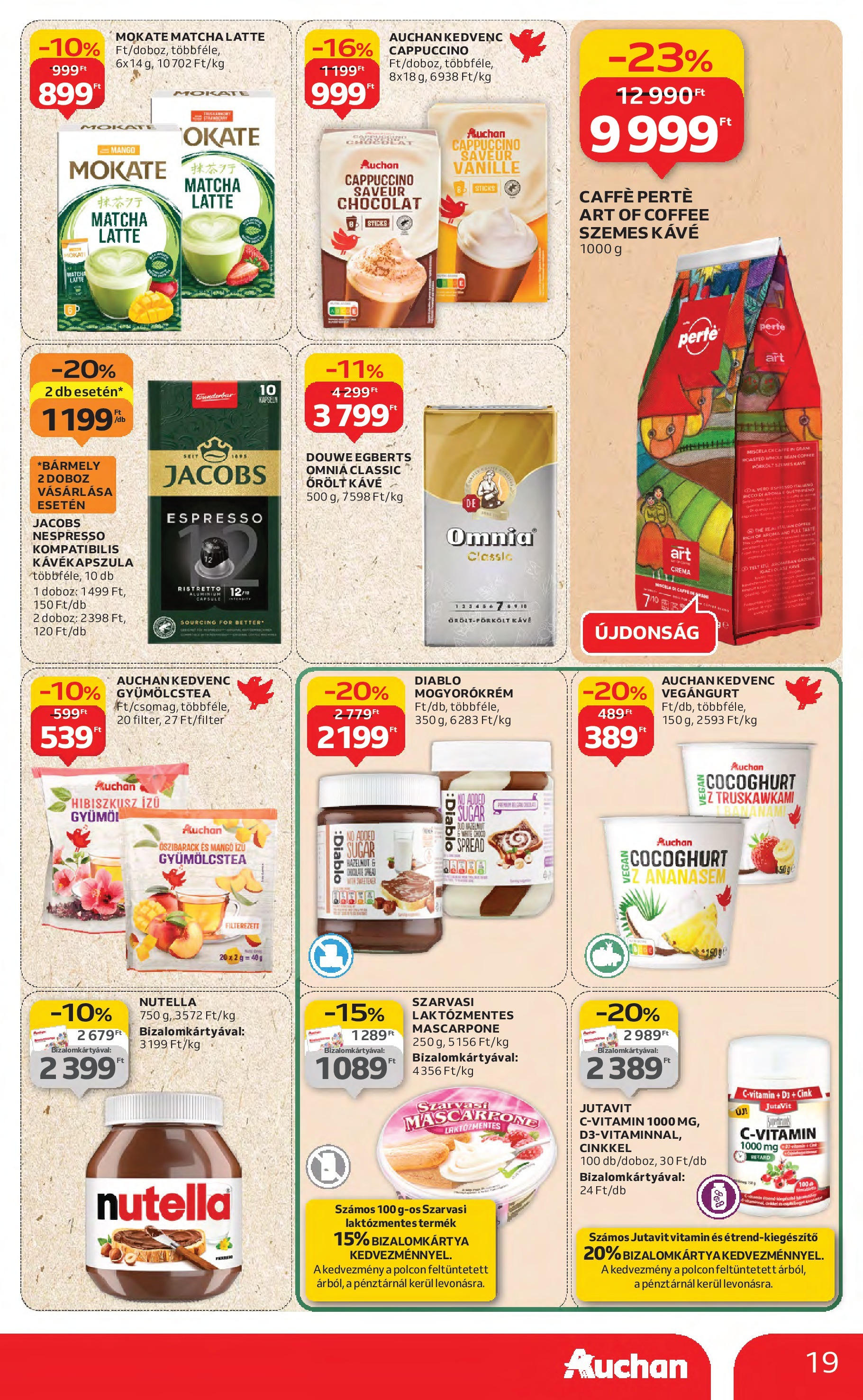 Akciós újság új Auchan - 2025.08.21. -tól/töl ⏳ | Oldal: 19 | Termékek: Gyümölcstea, Szemes kávé, Őrölt kávé, Mangó Auchan Akciós újság - 2025.08.21. -tól/töl > akció, lapozható szórólap 🛍️ | Oldal: 19 | Termékek: Gyümölcstea, Szemes kávé, Őrölt kávé, Mangó