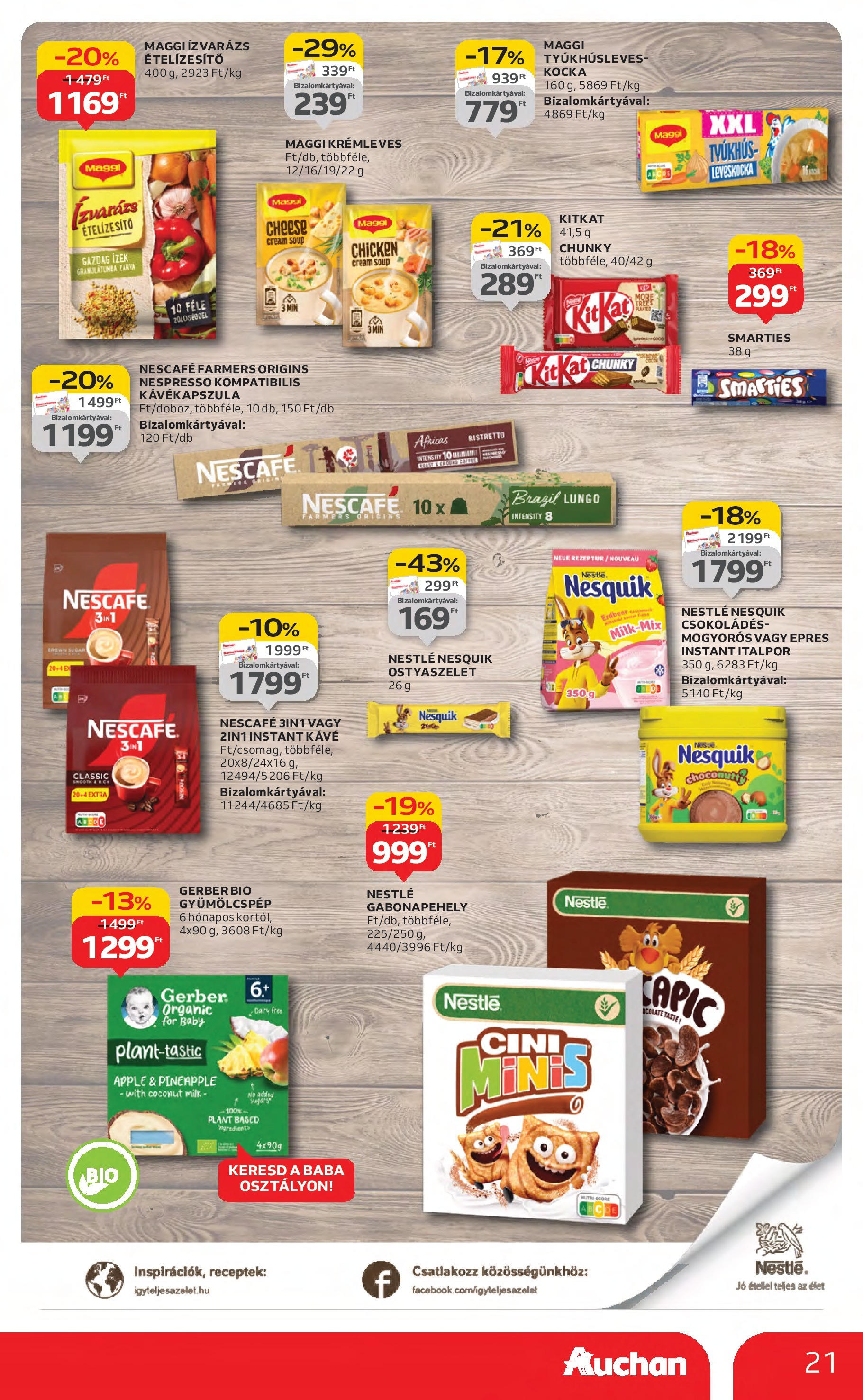Akciós újság új Auchan - 2025.08.21. -tól/töl ⏳ | Oldal: 21 | Termékek: Kávékapszula, Gabonapehely, Ostyaszelet, Nesquik Auchan Akciós újság - 2025.08.21. -tól/töl > akció, lapozható szórólap 🛍️ | Oldal: 21 | Termékek: Kávékapszula, Gabonapehely, Ostyaszelet, Nesquik