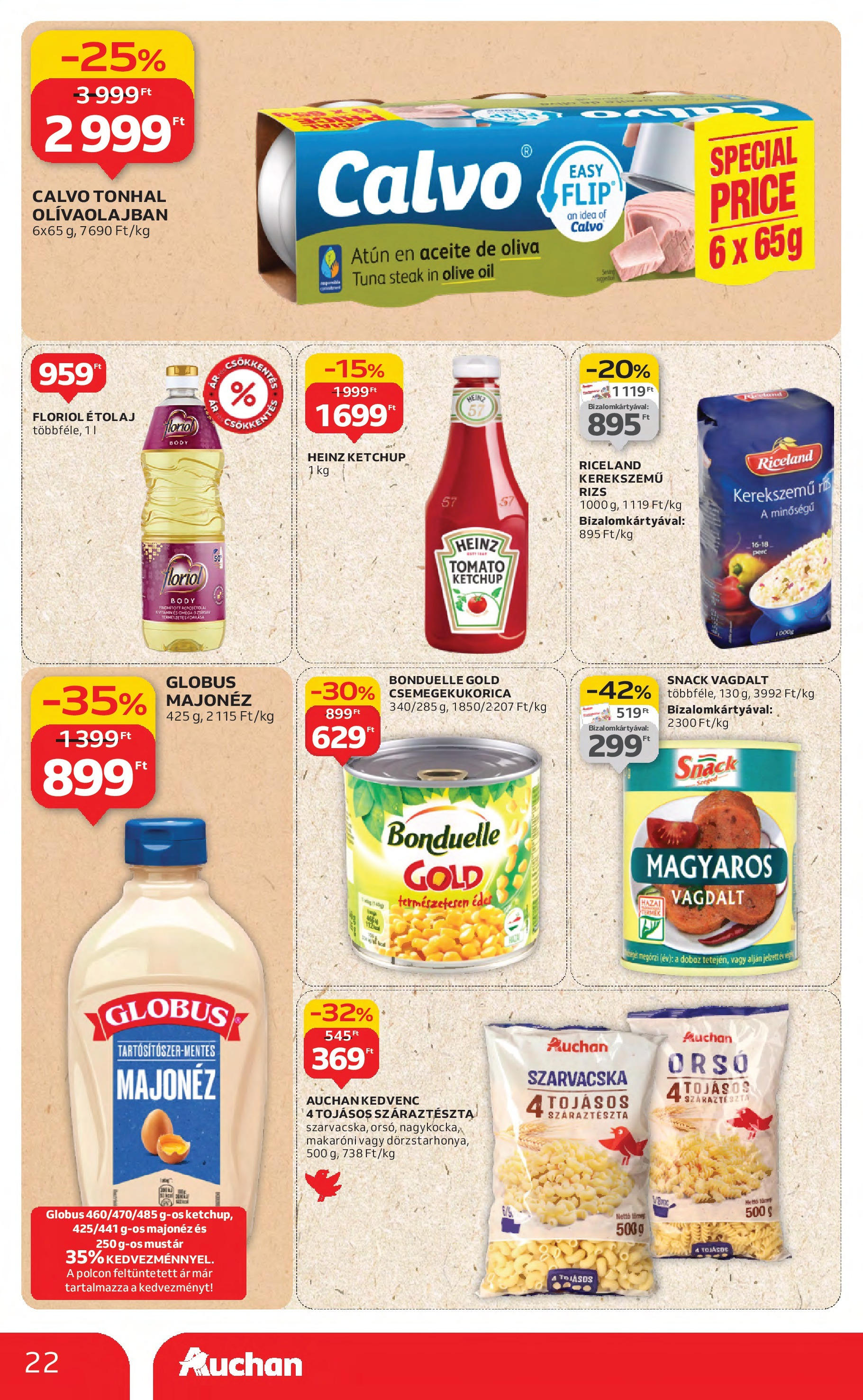 Akciós újság új Auchan - 2025.08.21. -tól/töl ⏳ | Oldal: 22 | Termékek: Csemegekukorica, Étolaj, Száraztészta, Majonéz Auchan Akciós újság - 2025.08.21. -tól/töl > akció, lapozható szórólap 🛍️ | Oldal: 22 | Termékek: Csemegekukorica, Étolaj, Száraztészta, Majonéz