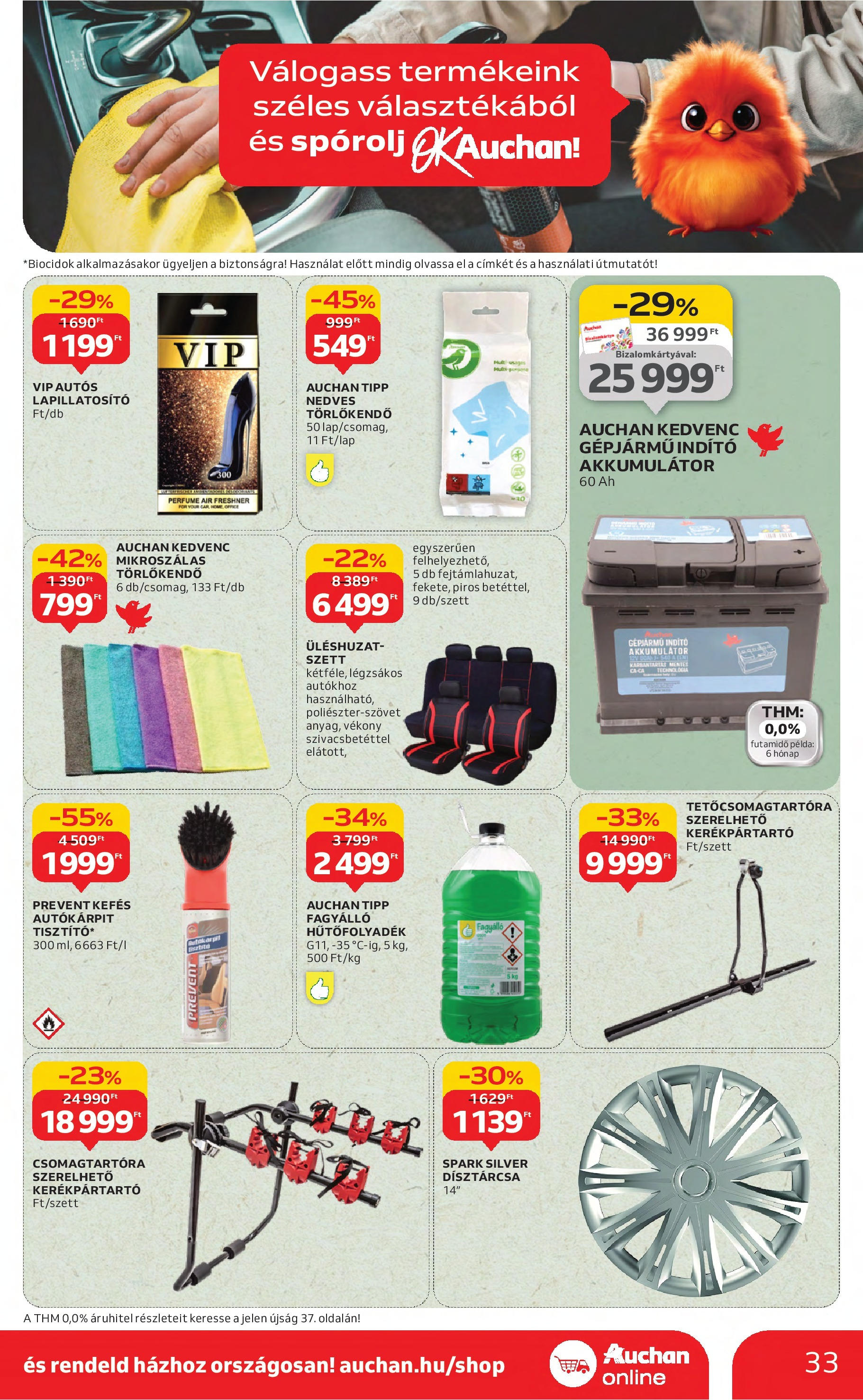 Akciós újság új Auchan - 2025.08.21. -tól/töl ⏳ | Oldal: 33 | Termékek: Törlőkendő, Akkumulátor, Kerékpártartó Auchan Akciós újság - 2025.08.21. -tól/töl > akció, lapozható szórólap 🛍️ | Oldal: 33 | Termékek: Törlőkendő, Akkumulátor, Kerékpártartó