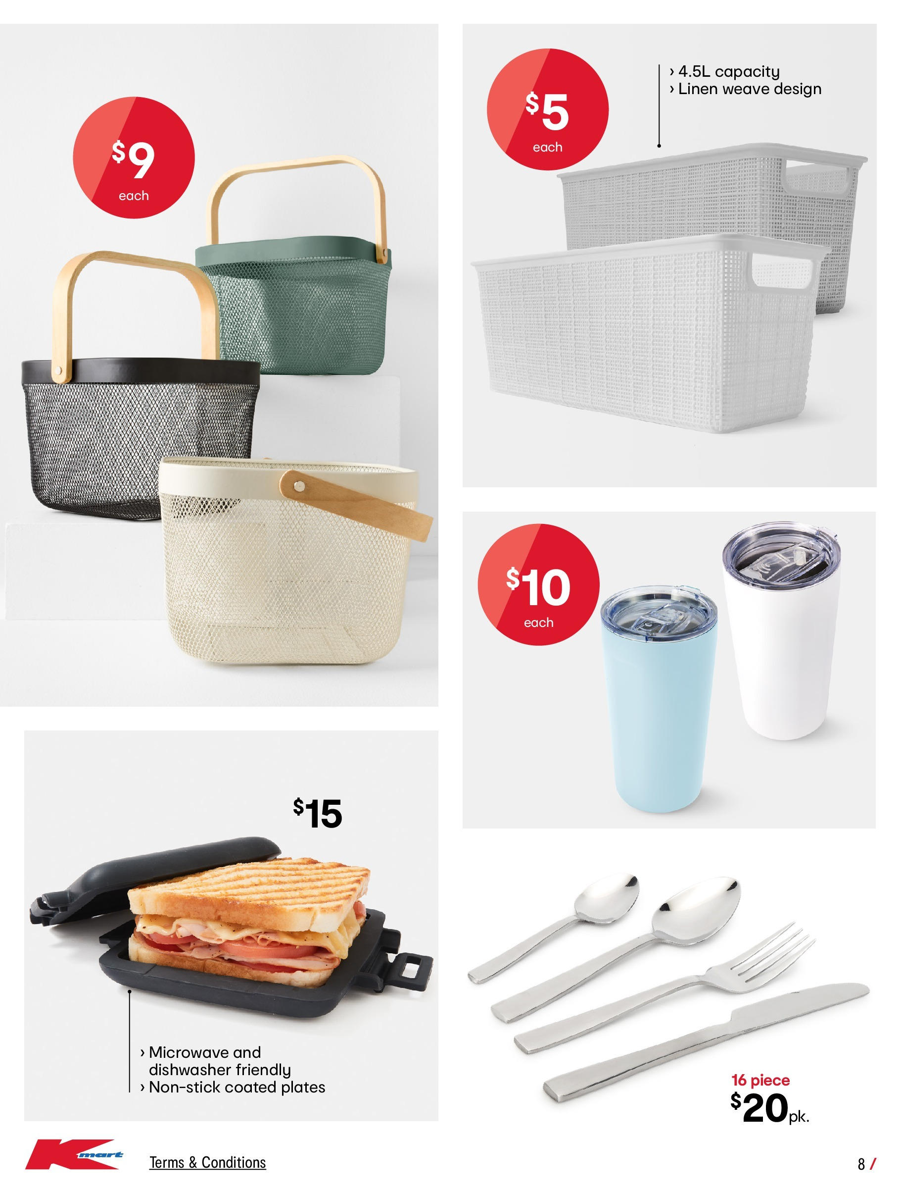 ﻿﻿Kmart catalogue valid from 20/08/2025 > Online Australia | Page: 8 | Products: Linen, Microwave, Dishwasher