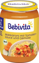 Bebivita Menü Makkaroni mit Tomatensauce und Gemüse ab dem 5. Monat
